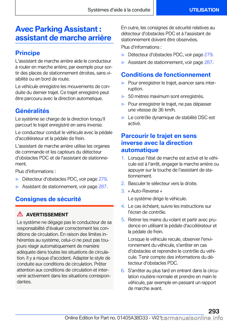 BMW 8 SERIES 2022  Notices Demploi (in French) �A�v�e�c��P�a�r�k�i�n�g��A�s�s�i�s�t�a�n�t��:�a�s�s�i�s�t�a�n�t��d�e��m�a�r�c�h�e��a�r�r�i�è�r�e
�P�r�i�n�c�i�p�e
�L�'�a�s�s�i�s�t�a�n�t��d�e��m�a�r�c�h�e��a�r�r�i�è�r�e��a�i�d�e��l�e