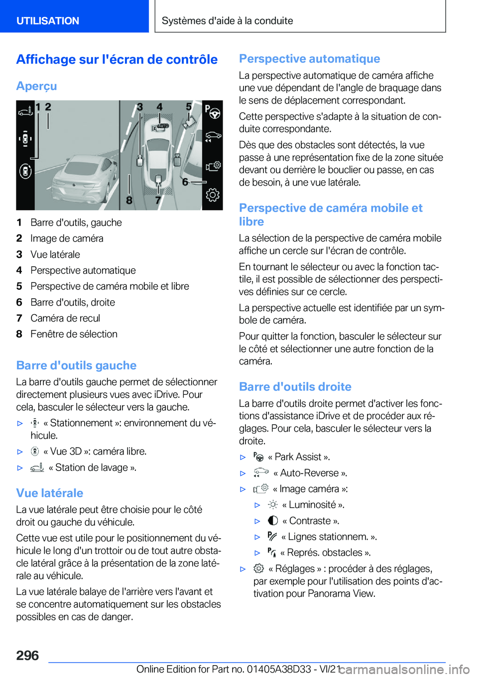 BMW 8 SERIES 2022  Notices Demploi (in French) �A�f�f�i�c�h�a�g�e��s�u�r��l�'�é�c�r�a�n��d�e��c�o�n�t�r�