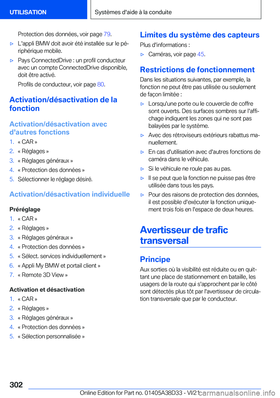 BMW 8 SERIES 2022  Notices Demploi (in French) �P�r�o�t�e�c�t�i�o�n��d�e�s��d�o�n�n�é�e�s�,��v�o�i�r��p�a�g�e��7�9�.'x�L�'�a�p�p�l�i��B�M�W��d�o�i�t��a�v�o�i�r��é�t�é��i�n�s�t�a�l�l�é�e��s�u�r��l�e��p�éj
�r�i�p�h�é�r�i�
