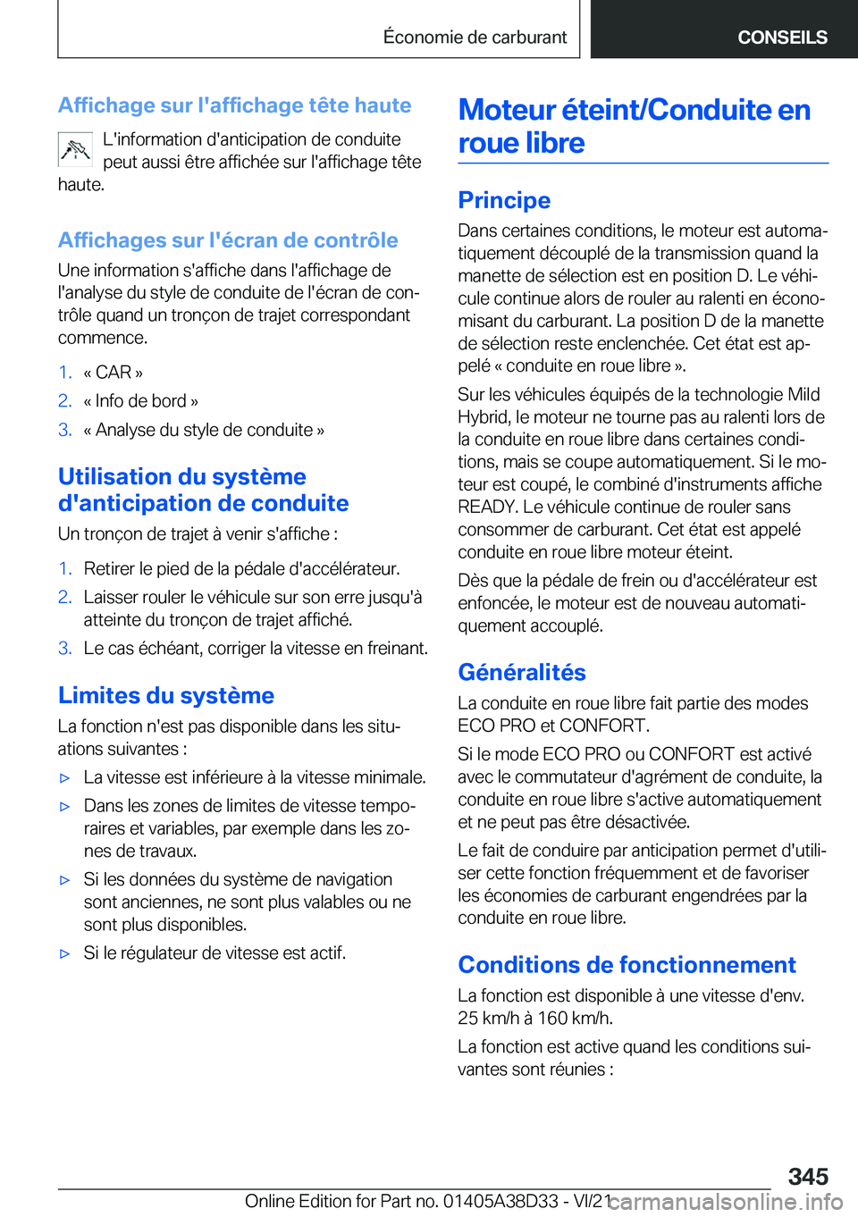 BMW 8 SERIES 2022  Notices Demploi (in French) �A�f�f�i�c�h�a�g�e��s�u�r��l�'�a�f�f�i�c�h�a�g�e��t�ê�t�e��h�a�u�t�e�L�'�i�n�f�o�r�m�a�t�i�o�n��d�'�a�n�t�i�c�i�p�a�t�i�o�n��d�e��c�o�n�d�u�i�t�e�p�e�u�t��a�u�s�s�i��ê�t�r�e��a