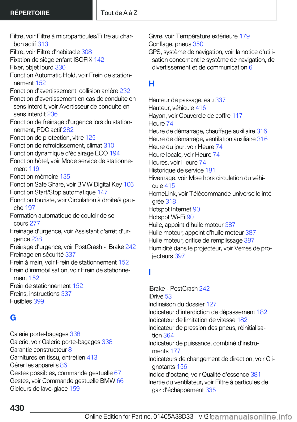 BMW 8 SERIES 2022  Notices Demploi (in French) �F�i�l�t�r�e�,��v�o�i�r��F�i�l�t�r�e��