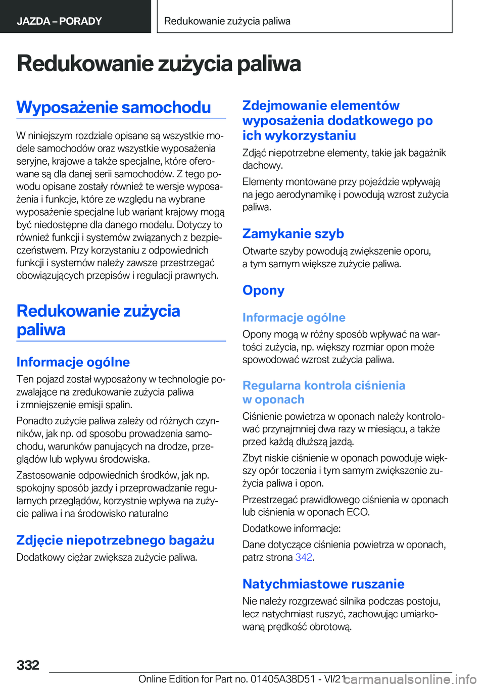 BMW 8 SERIES 2022  Instrukcja obsługi (in Polish) �R�e�d�u�k�o�w�a�n�i�e��z�u9�y�c�i�a��p�a�l�i�w�a�W�y�p�o�s�a9�e�n�i�e��s�a�m�o�c�h�o�d�u
�W��n�i�n�i�e�j�s�z�y�m��r�o�z�d�z�i�a�l�e��o�p�i�s�a�n�e��s�