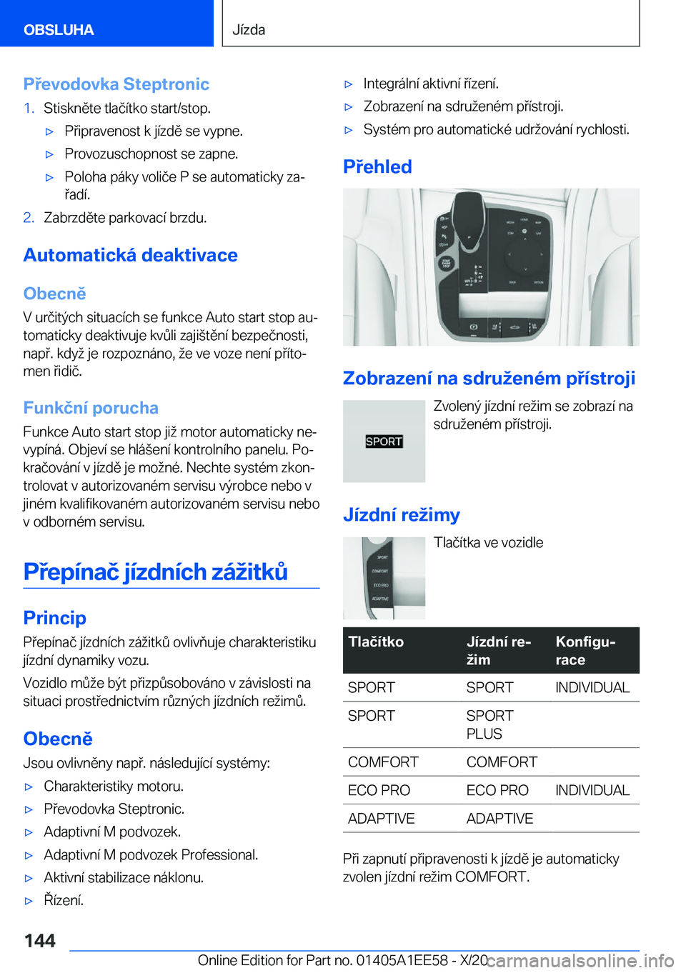 BMW 8 SERIES CONVERTIBLE 2021  Návod na použití (in Czech) �P�e�v�o�d�o�v�k�a��S�t�e�p�t�r�o�n�i�c�1�.�S�t�i�s�k�n�