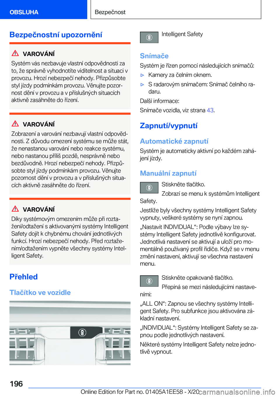 BMW 8 SERIES CONVERTIBLE 2021  Návod na použití (in Czech) �B�e�z�p�e�č�n�o�s�t�n�
