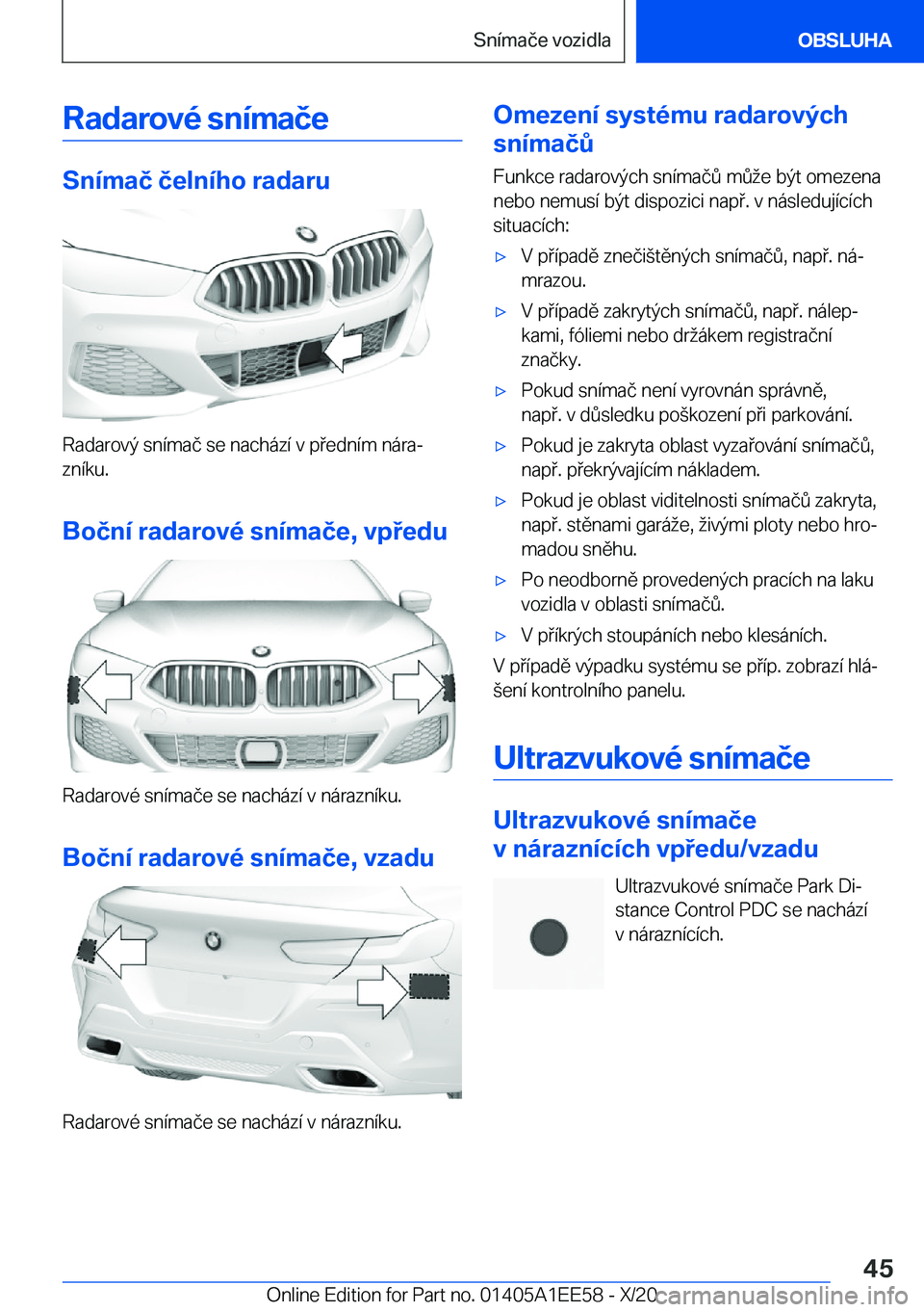 BMW 8 SERIES CONVERTIBLE 2021  Návod na použití (in Czech) �R�a�d�a�r�o�v�