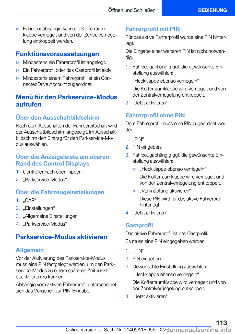 BMW 8 SERIES CONVERTIBLE 2021  Betriebsanleitungen (in German) x�F�a�h�r�z�e�u�g�a�b�h�