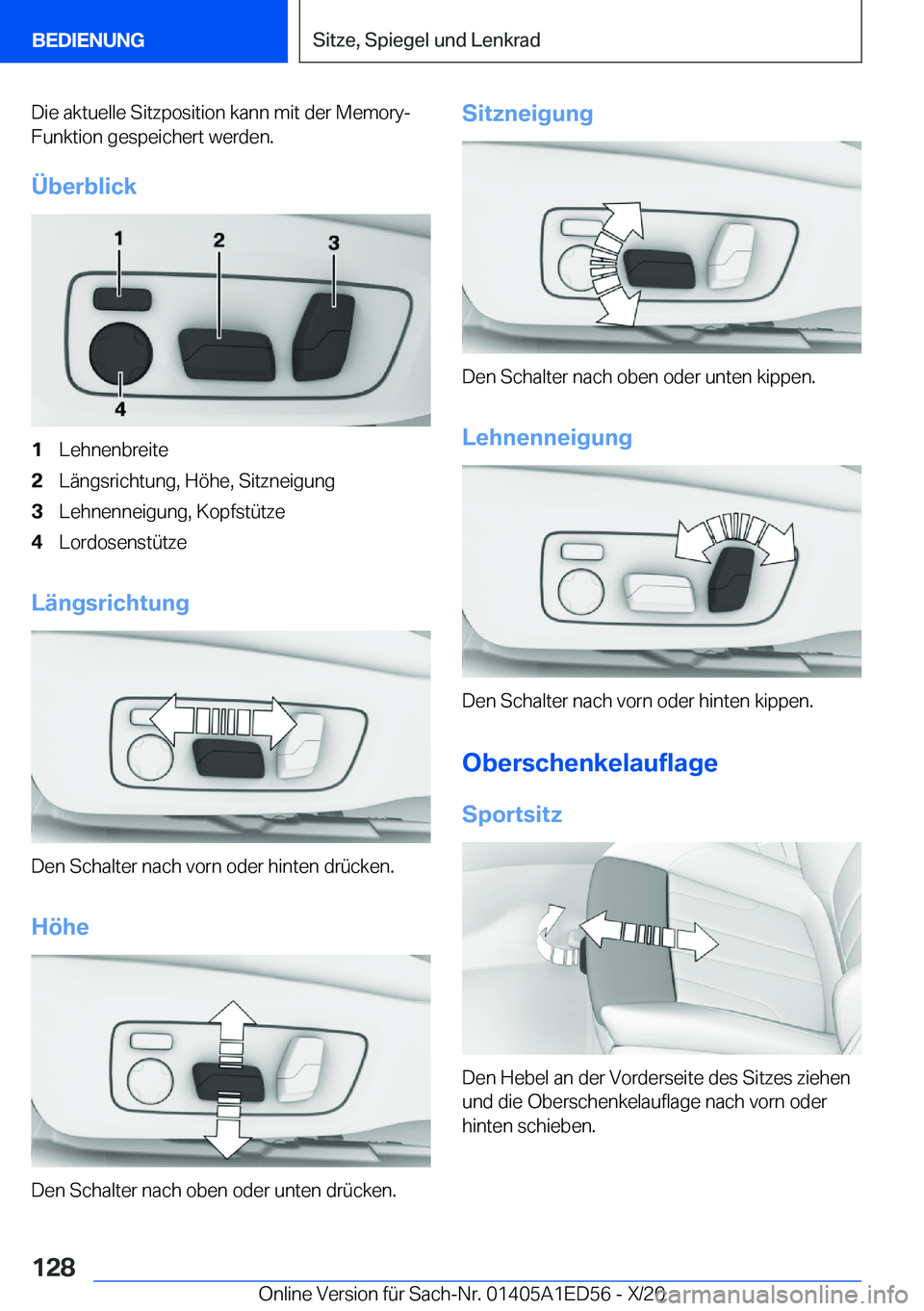 BMW 8 SERIES CONVERTIBLE 2021  Betriebsanleitungen (in German) �D�i�e��a�k�t�u�e�l�l�e��S�i�t�z�p�o�s�i�t�i�o�n��k�a�n�n��m�i�t��d�e�r��M�e�m�o�r�y�-�F�u�n�k�t�i�o�n��g�e�s�p�e�i�c�h�e�r�t��w�e�r�d�e�n�.
�