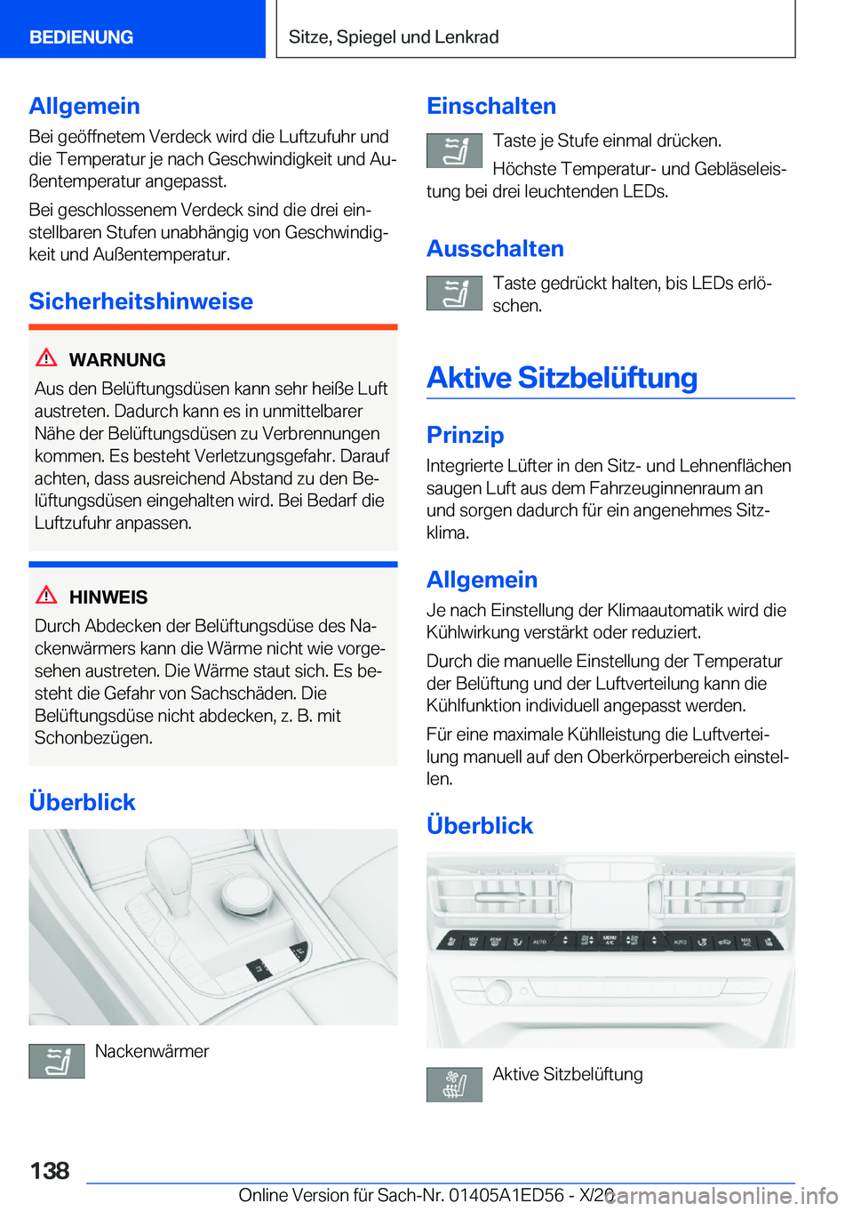 BMW 8 SERIES CONVERTIBLE 2021  Betriebsanleitungen (in German) �A�l�l�g�e�m�e�i�n
�B�e�i��g�e�