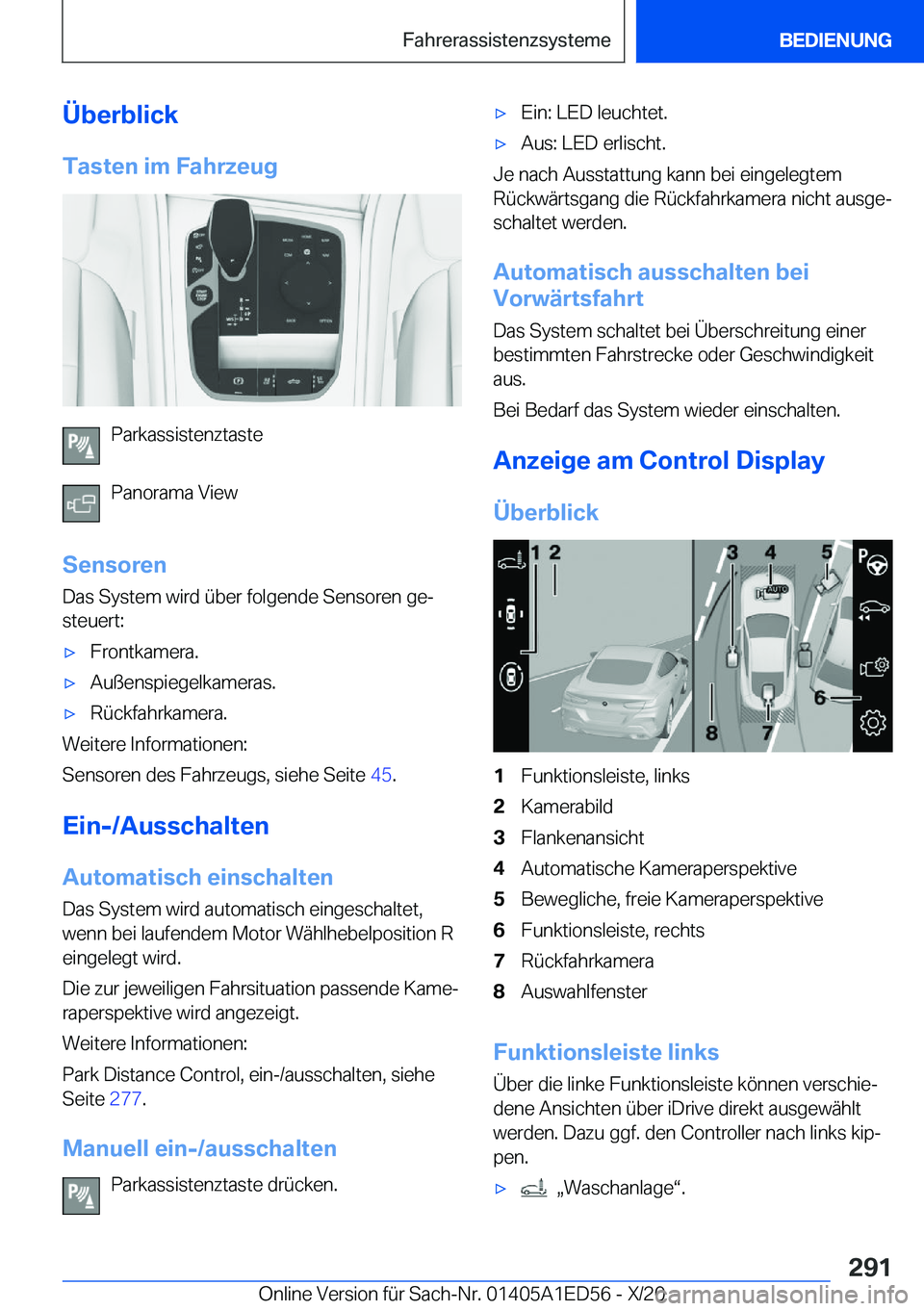 BMW 8 SERIES CONVERTIBLE 2021  Betriebsanleitungen (in German) �