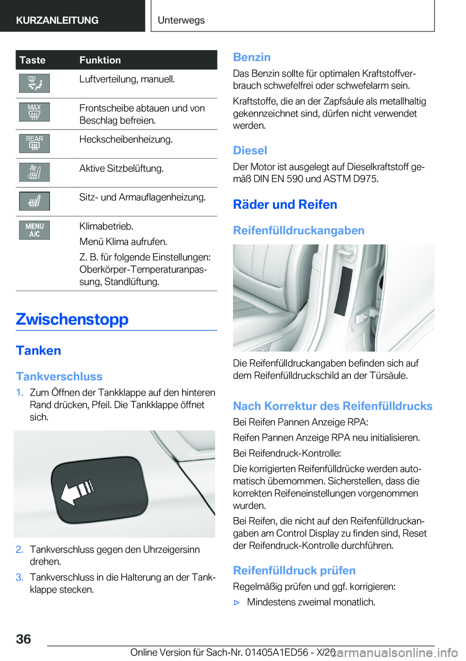 BMW 8 SERIES CONVERTIBLE 2021  Betriebsanleitungen (in German) �T�a�s�t�e�F�u�n�k�t�i�o�n�L�u�f�t�v�e�r�t�e�i�l�u�n�g�,��m�a�n�u�e�l�l�.�F�r�o�n�t�s�c�h�e�i�b�e��a�b�t�a�u�e�n��u�n�d��v�o�n
�B�e�s�c�h�l�a�g��b�e�f�r�e�i�e�n�.�H�e�c�k�s�c�h�e�i�b�e�n�h�e�i�z�