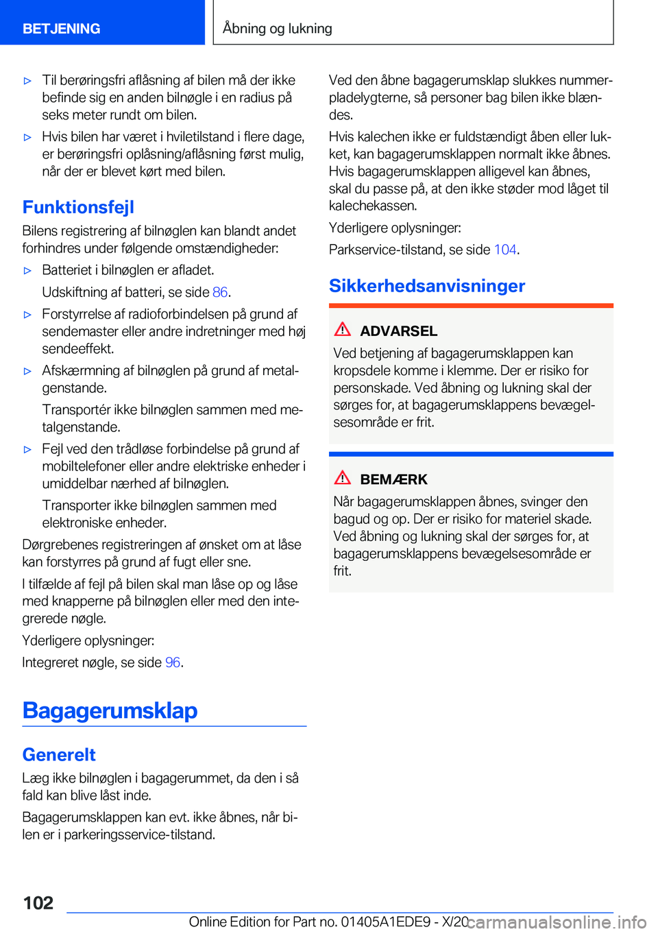 BMW 8 SERIES CONVERTIBLE 2021  InstruktionsbØger (in Danish) 'x�T�i�l��b�e�r�