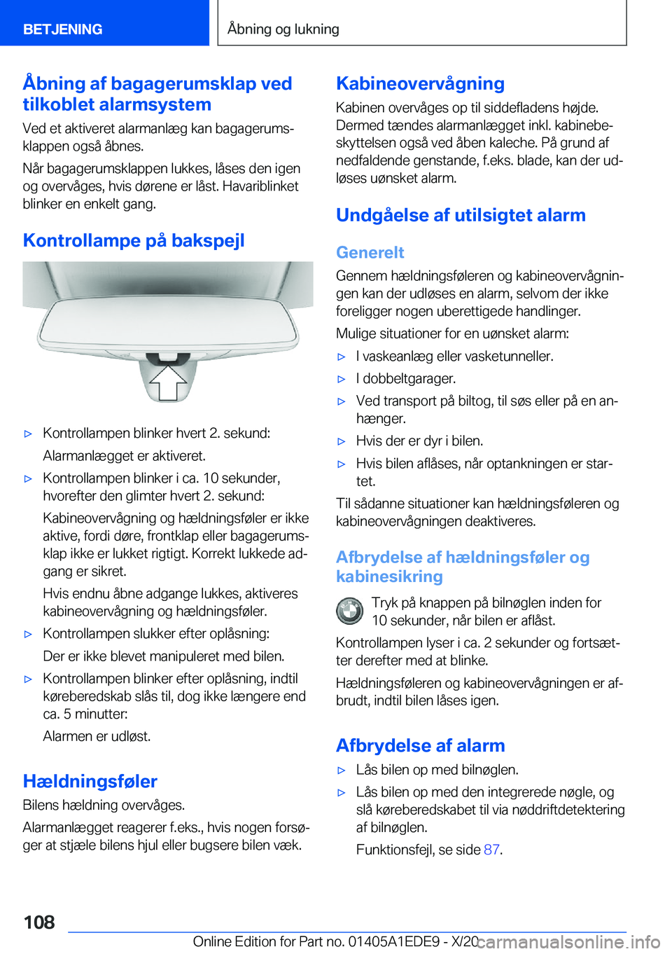 BMW 8 SERIES CONVERTIBLE 2021  InstruktionsbØger (in Danish) �Å�b�n�i�n�g��a�f��b�a�g�a�g�e�r�u�m�s�k�l�a�p��v�e�d
�t�i�l�k�o�b�l�e�t��a�l�a�r�m�s�y�s�t�e�m
�V�e�d��e�t��a�k�t�i�v�e�r�e�t��a�l�a�r�m�a�n�l�æ�g��k�a�n��b�a�g�a�g�e�r�u�m�sj
�k�l�a�p�p�