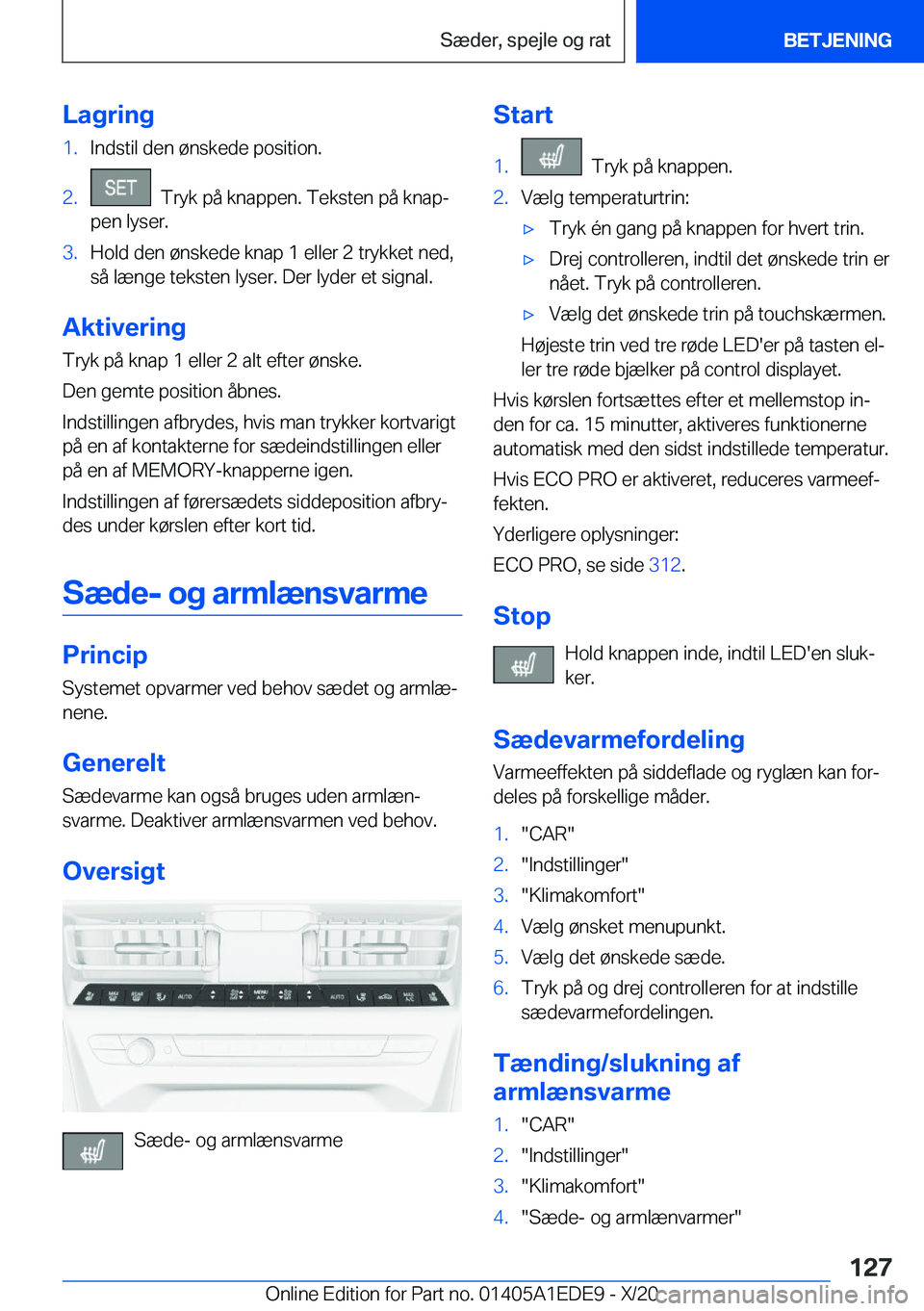 BMW 8 SERIES CONVERTIBLE 2021  InstruktionsbØger (in Danish) �L�a�g�r�i�n�g�1�.�I�n�d�s�t�i�l��d�e�n��