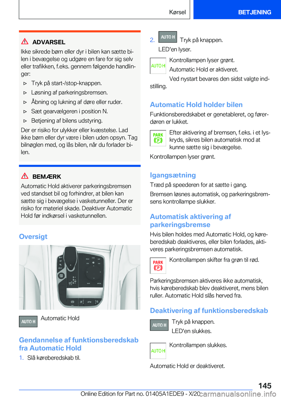 BMW 8 SERIES CONVERTIBLE 2021  InstruktionsbØger (in Danish) �A�D�V�A�R�S�E�L
�I�k�k�e��s�i�k�r�e�d�e��b�