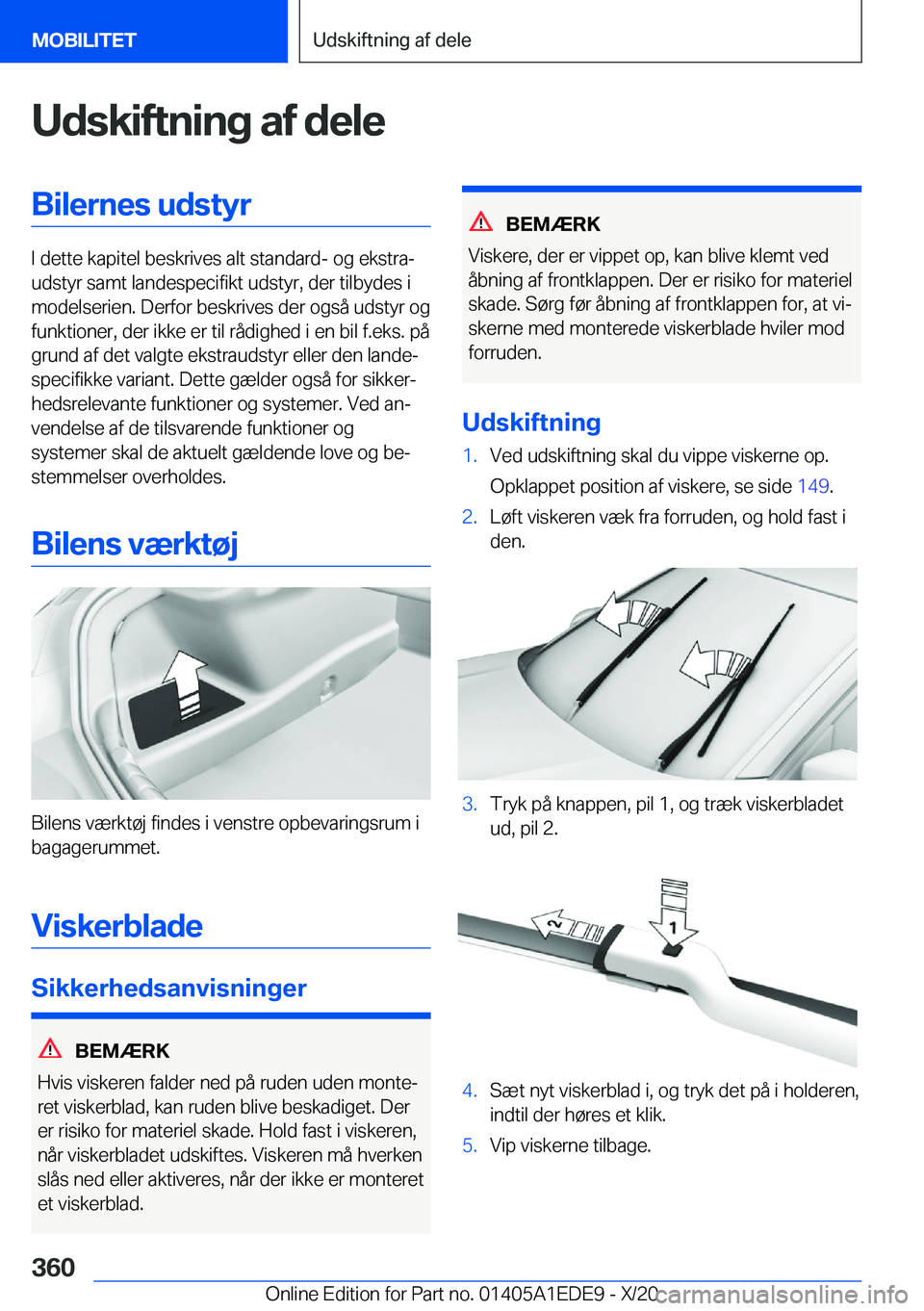 BMW 8 SERIES CONVERTIBLE 2021  InstruktionsbØger (in Danish) �U�d�s�k�i�f�t�n�i�n�g��a�f��d�e�l�e�B�i�l�e�r�n�e�s��u�d�s�t�y�r
�I��d�e�t�t�e��k�a�p�i�t�e�l��b�e�s�k�r�i�v�e�s��a�l�t��s�t�a�n�d�a�r�d�-��o�g��e�k�s�t�r�aj
�u�d�s�t�y�r��s�a�m�t��l�a�n
