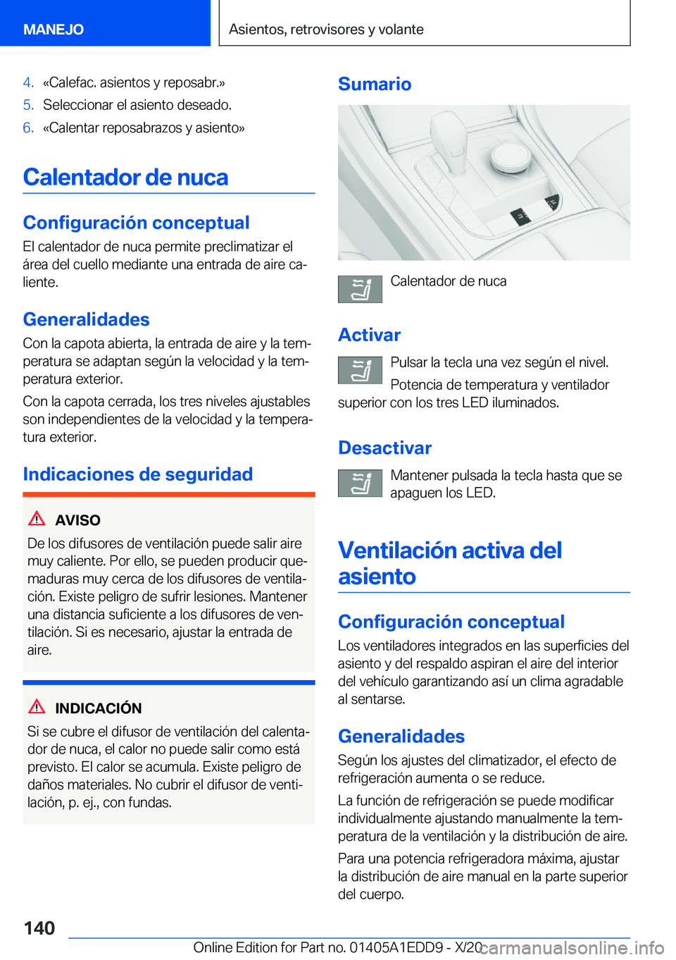 BMW 8 SERIES CONVERTIBLE 2021  Manuales de Empleo (in Spanish) �4�.�«�C�a�l�e�f�a�c�.��a�s�i�e�n�t�o�s��y��r�e�p�o�s�a�b�r�.�{�5�.�S�e�l�e�c�c�i�o�n�a�r��e�l��a�s�i�e�n�t�o��d�e�s�e�a�d�o�.�6�.�«�C�a�l�e�n�t�a�r��r�e�p�o�s�a�b�r�a�z�o�s��y��a�s�i�e�n�t