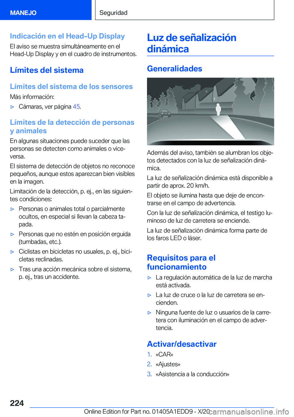 BMW 8 SERIES CONVERTIBLE 2021  Manuales de Empleo (in Spanish) �I�n�d�i�c�a�c�i�
