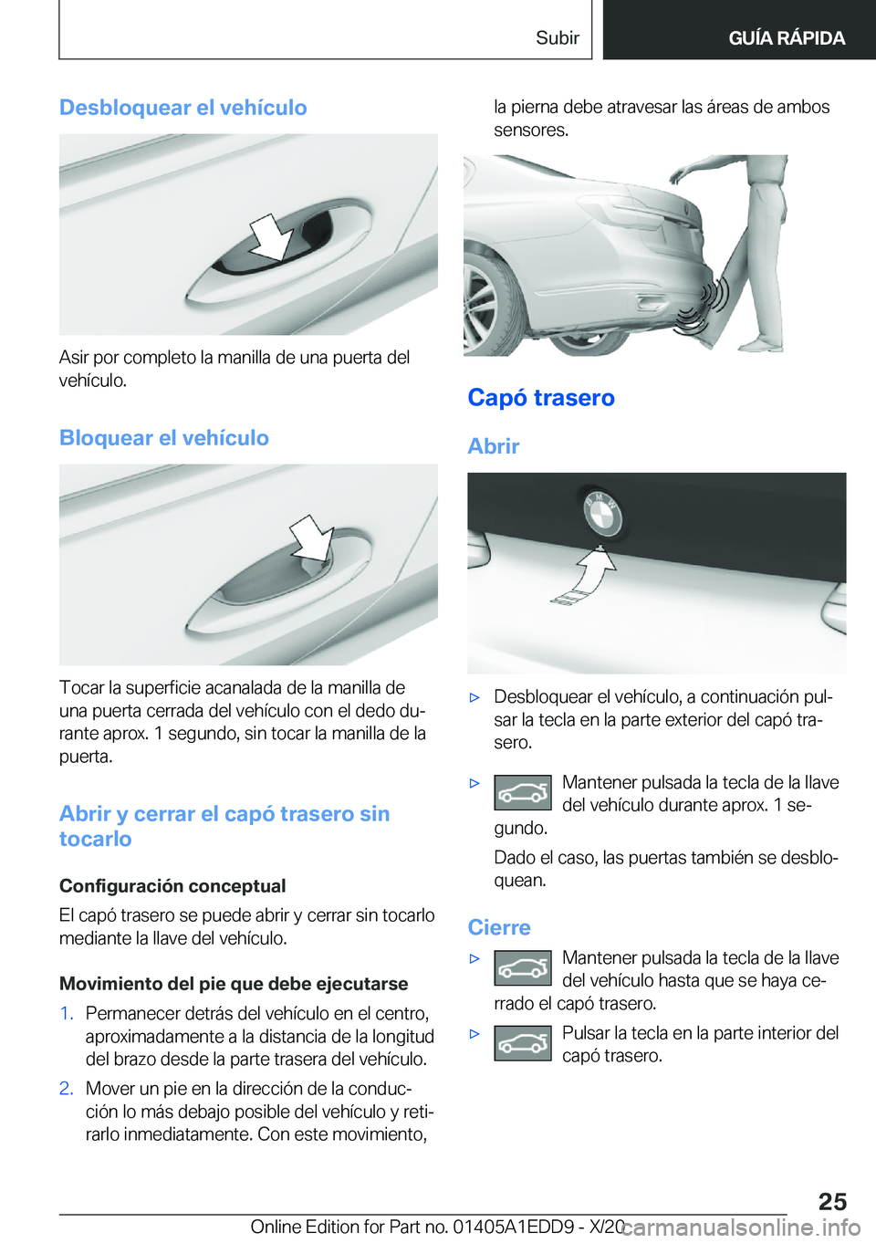 BMW 8 SERIES CONVERTIBLE 2021  Manuales de Empleo (in Spanish) �D�e�s�b�l�o�q�u�e�a�r��e�l��v�e�h�