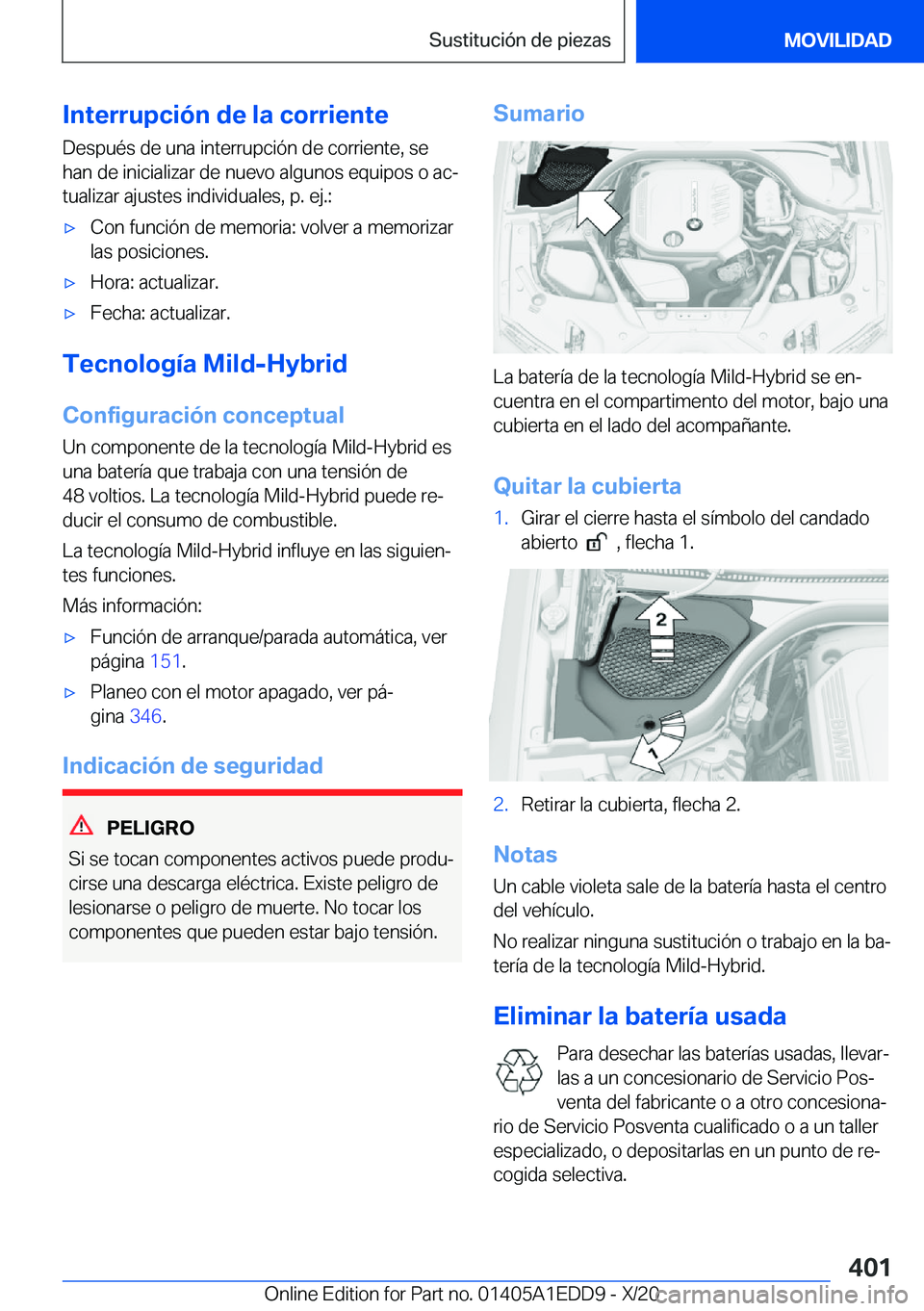 BMW 8 SERIES CONVERTIBLE 2021  Manuales de Empleo (in Spanish) �I�n�t�e�r�r�u�p�c�i�