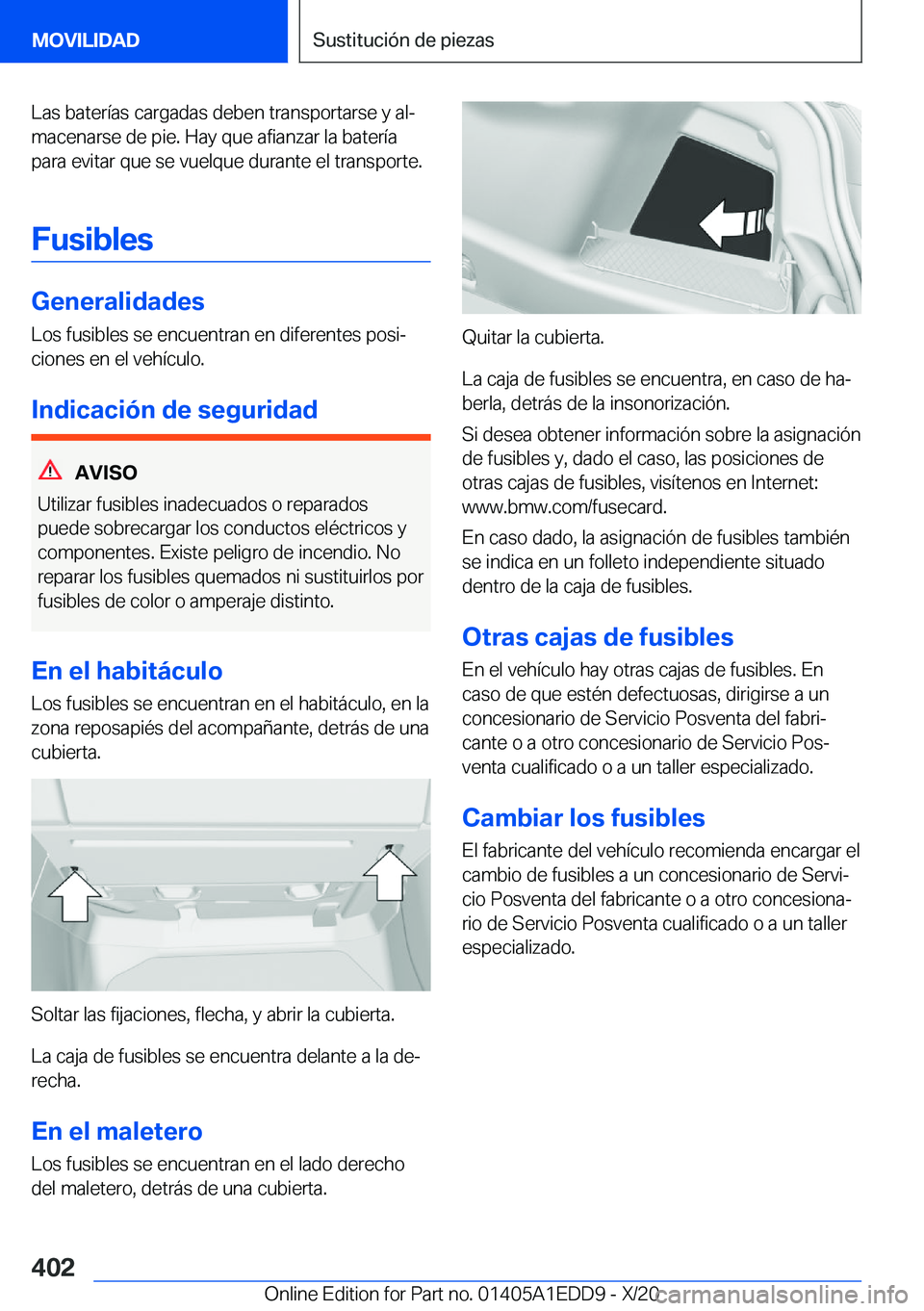 BMW 8 SERIES CONVERTIBLE 2021  Manuales de Empleo (in Spanish) �L�a�s��b�a�t�e�r�