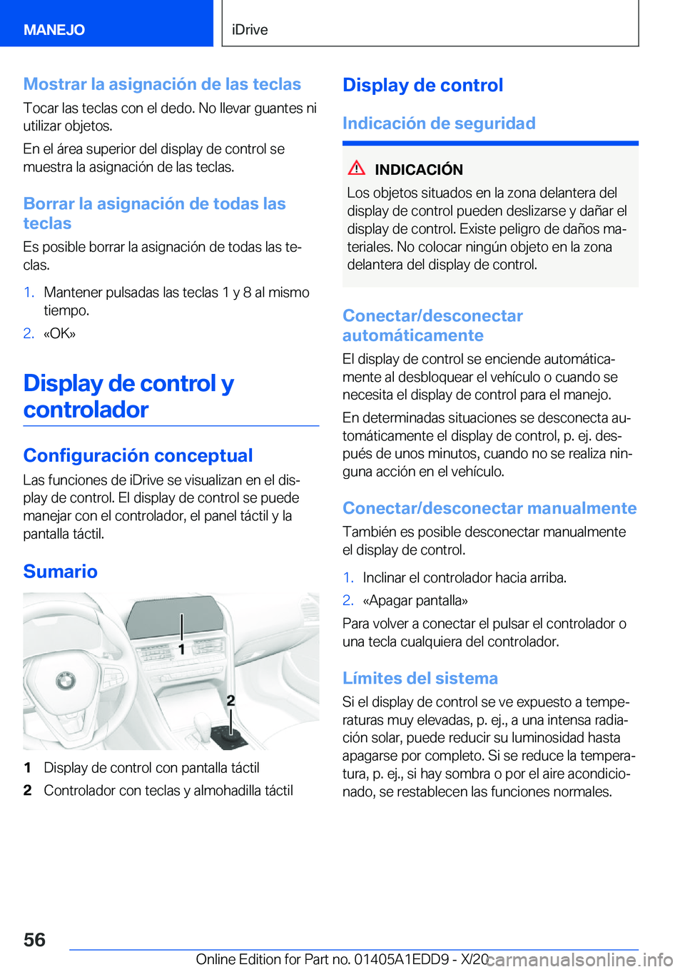 BMW 8 SERIES CONVERTIBLE 2021  Manuales de Empleo (in Spanish) �M�o�s�t�r�a�r��l�a��a�s�i�g�n�a�c�i�