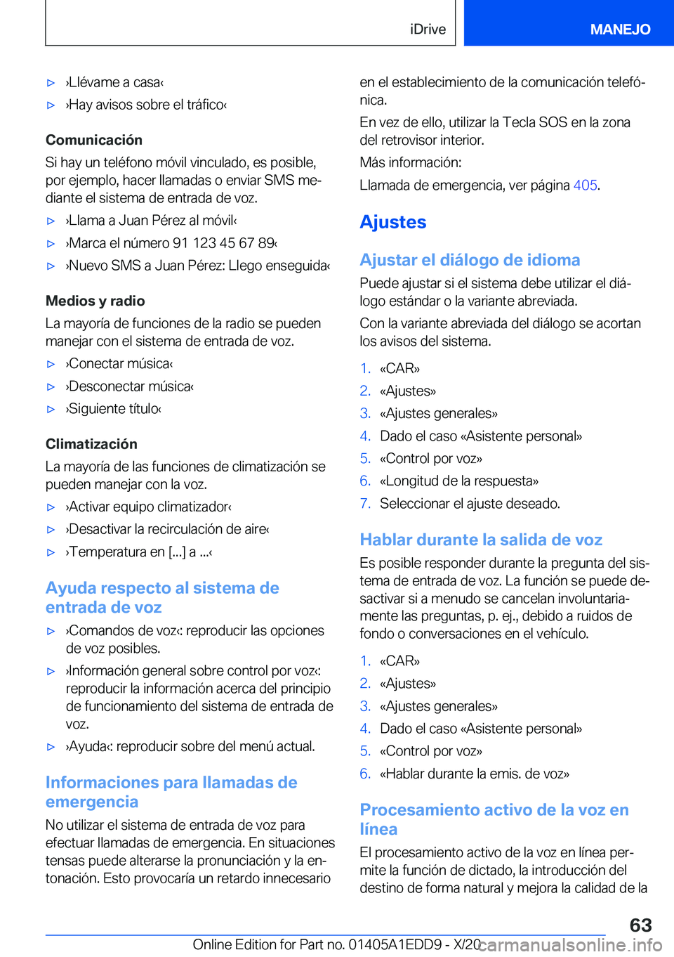 BMW 8 SERIES CONVERTIBLE 2021  Manuales de Empleo (in Spanish) x