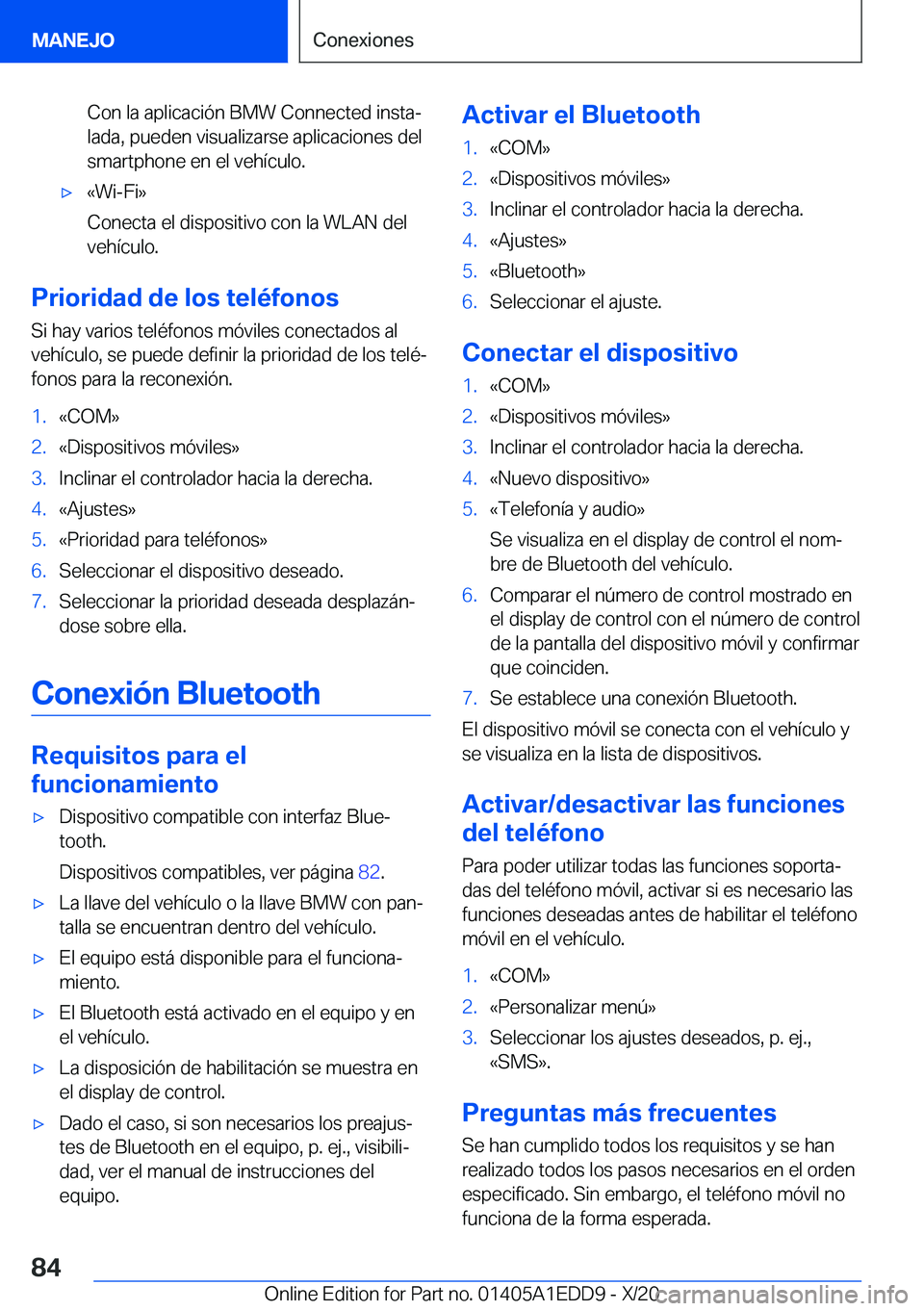 BMW 8 SERIES CONVERTIBLE 2021  Manuales de Empleo (in Spanish) �C�o�n��l�a��a�p�l�i�c�a�c�i�