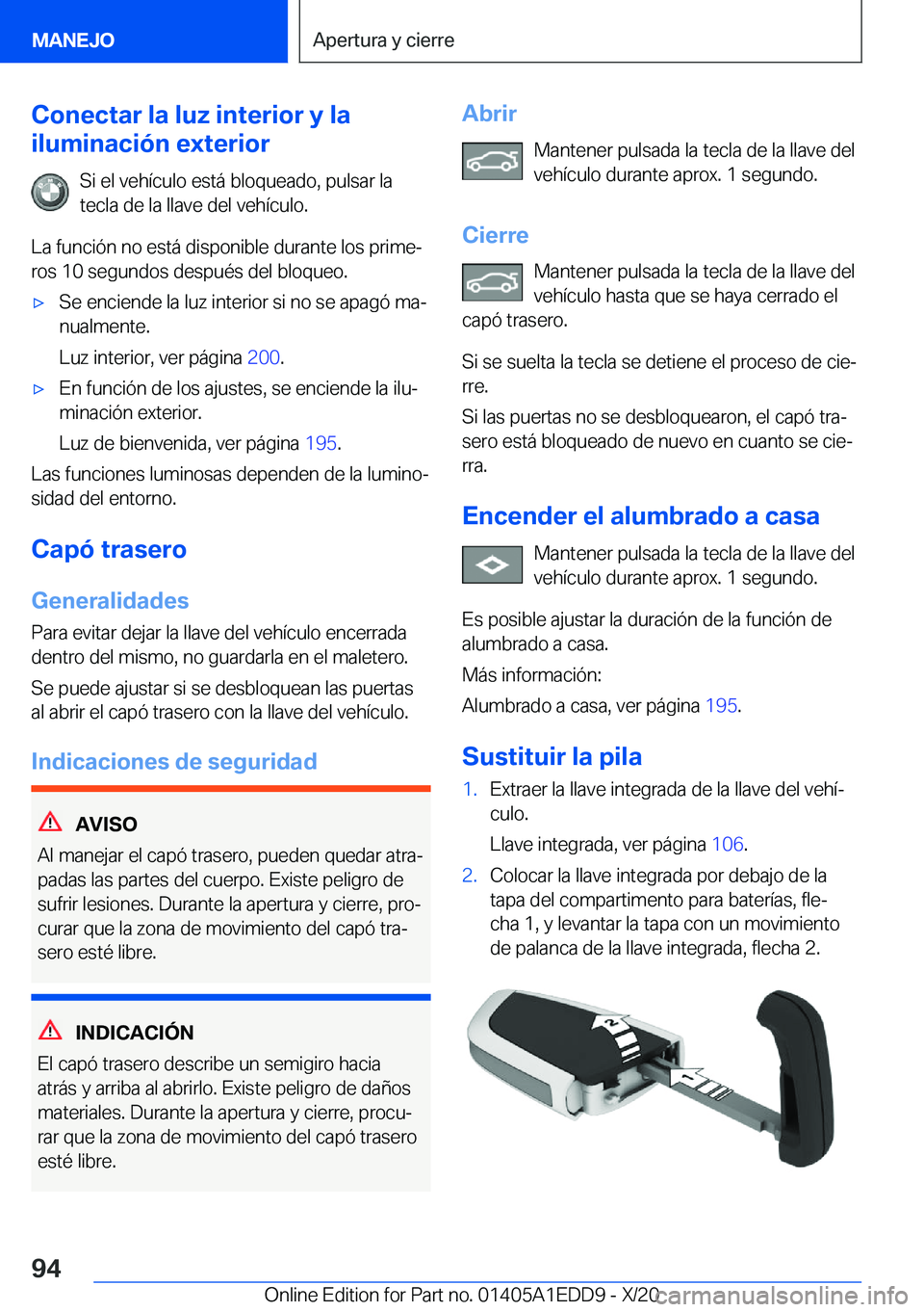 BMW 8 SERIES CONVERTIBLE 2021  Manuales de Empleo (in Spanish) �C�o�n�e�c�t�a�r��l�a��l�u�z��i�n�t�e�r�i�o�r��y��l�a
�i�l�u�m�i�n�a�c�i�