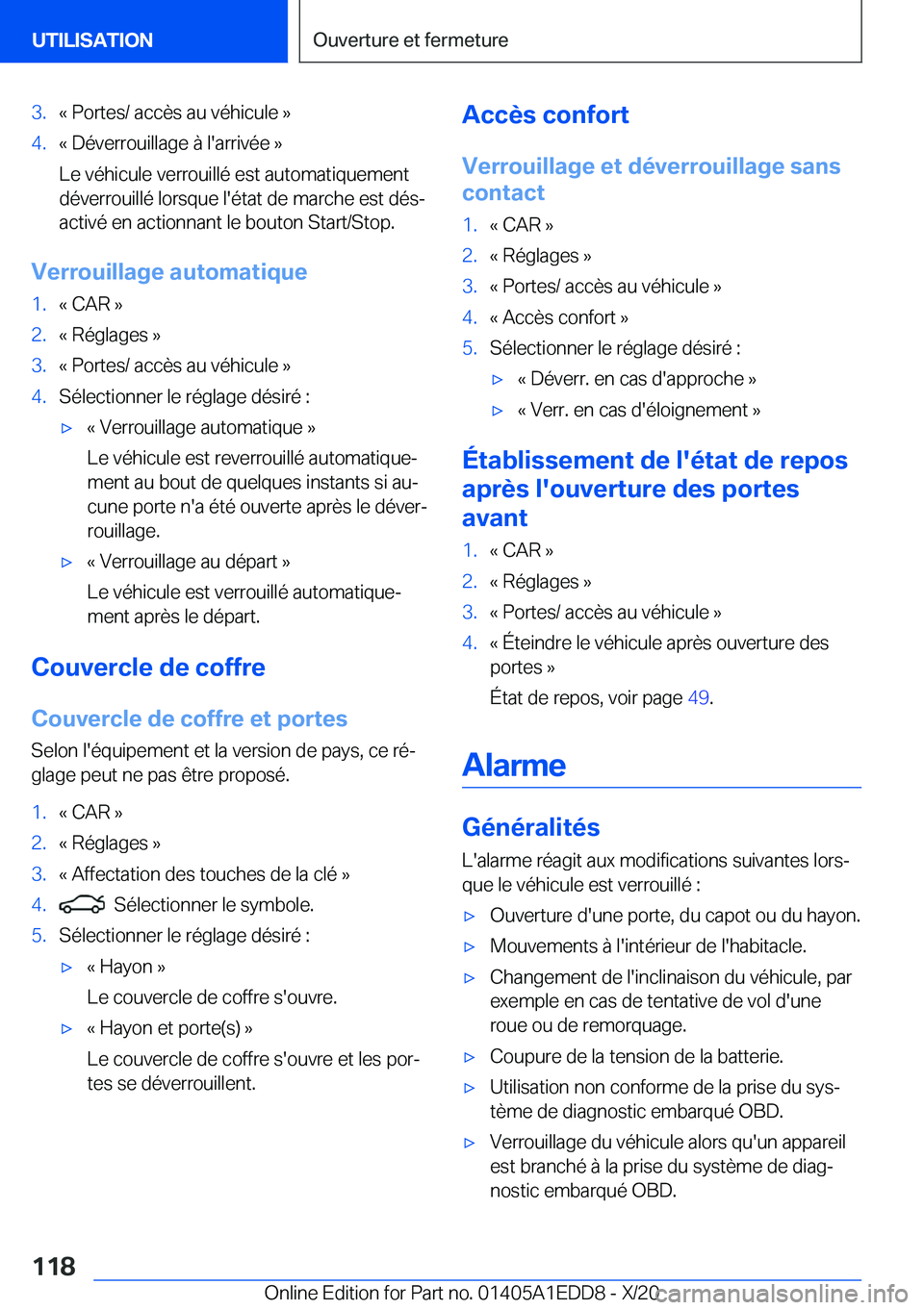 BMW 8 SERIES CONVERTIBLE 2021  Notices Demploi (in French) �3�.�k��P�o�r�t�e�s�/��a�c�c�è�s��a�u��v�é�h�i�c�u�l�e��{�4�.�k��D�é�v�e�r�r�o�u�i�l�l�a�g�e��