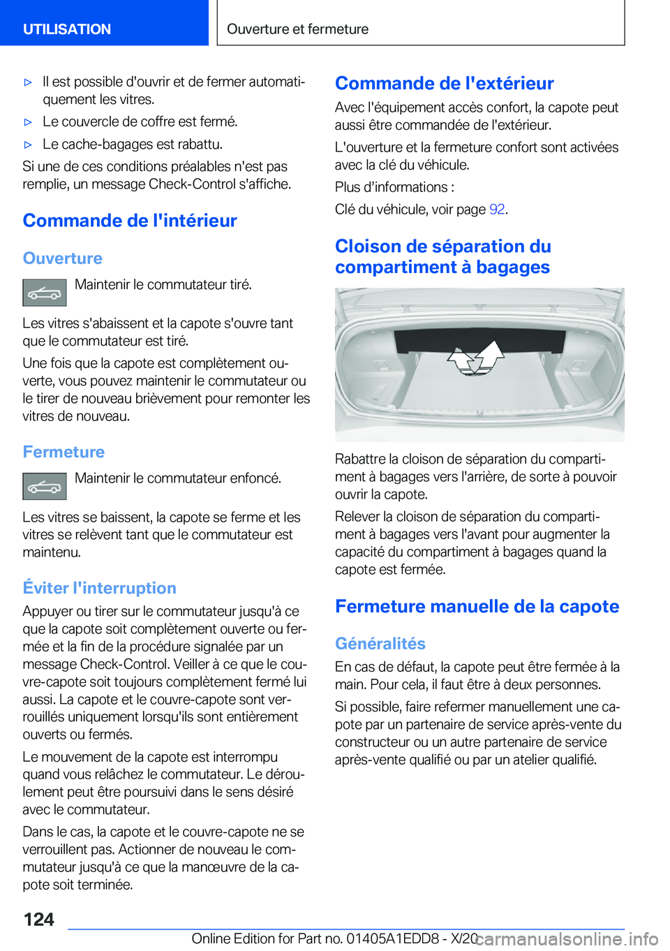 BMW 8 SERIES CONVERTIBLE 2021  Notices Demploi (in French) 'x�I�l��e�s�t��p�o�s�s�i�b�l�e��d�'�o�u�v�r�i�r��e�t��d�e��f�e�r�m�e�r��a�u�t�o�m�a�t�ij�q�u�e�m�e�n�t��l�e�s��v�i�t�r�e�s�.'x�L�e��c�o�u�v�e�r�c�l�e��d�e��c�o�f�f�r�e��e�s�t