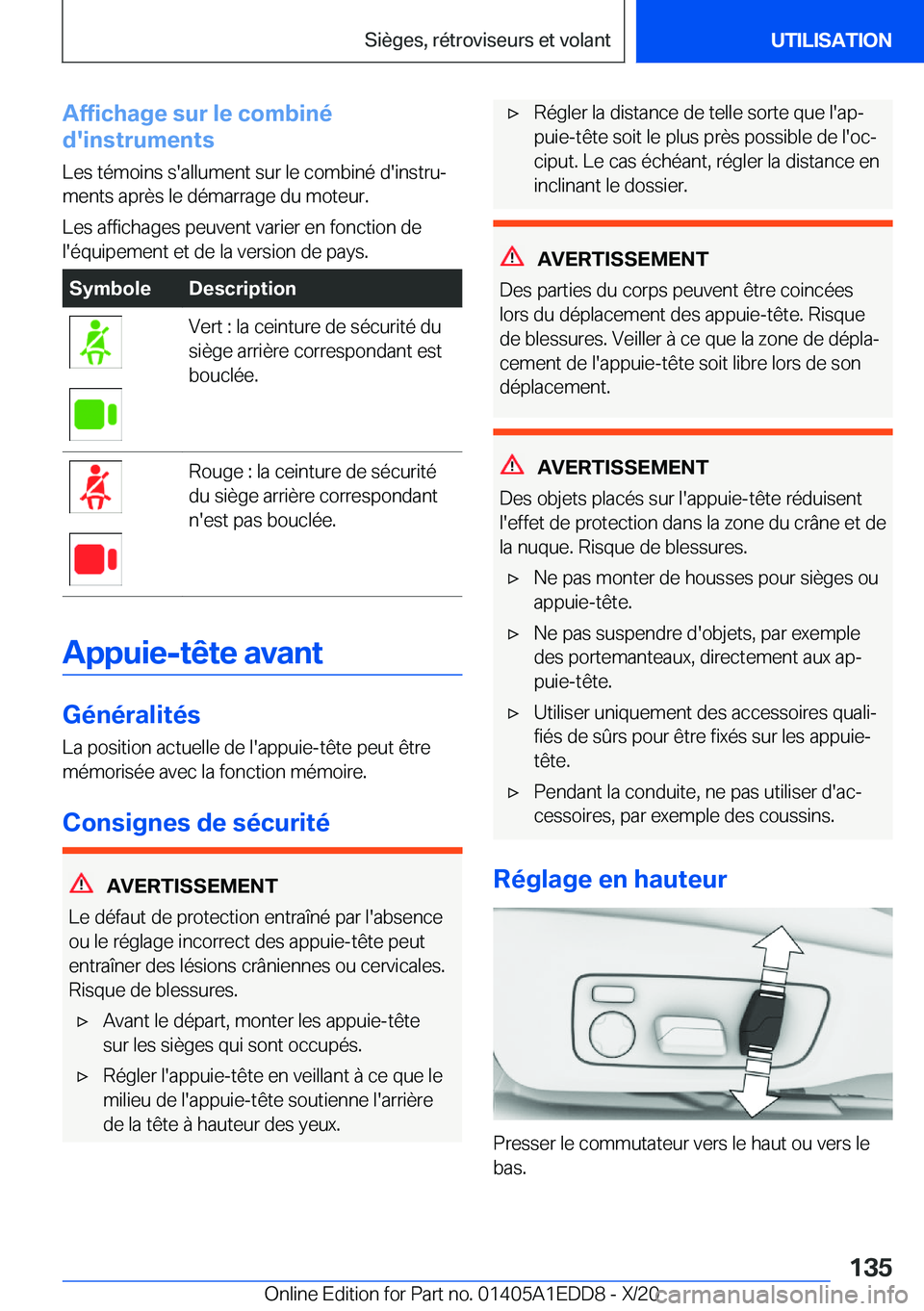BMW 8 SERIES CONVERTIBLE 2021  Notices Demploi (in French) �A�f�f�i�c�h�a�g�e��s�u�r��l�e��c�o�m�b�i�n�é
�d�'�i�n�s�t�r�u�m�e�n�t�s
�L�e�s��t�é�m�o�i�n�s��s�'�a�l�l�u�m�e�n�t��s�u�r��l�e��c�o�m�b�i�n�é��d�'�i�n�s�t�r�uj
�m�e�n�t�s��a