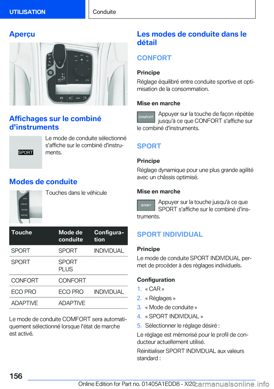 BMW 8 SERIES CONVERTIBLE 2021  Notices Demploi (in French) �A�p�e�r�ç�u
�A�f�f�i�c�h�a�g�e�s��s�u�r��l�e��c�o�m�b�i�n�é
�d�'�i�n�s�t�r�u�m�e�n�t�s
�L�e��m�o�d�e��d�e��c�o�n�d�u�i�t�e��s�é�l�e�c�t�i�o�n�n�é
�s�'�a�f�f�i�c�h�e��s�u�r��l�e�