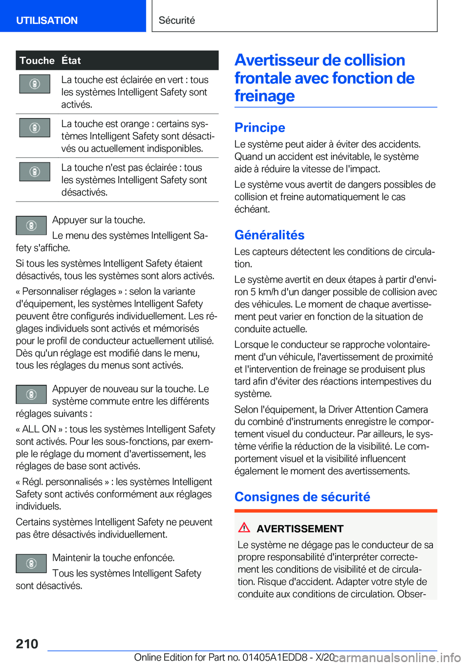 BMW 8 SERIES CONVERTIBLE 2021  Notices Demploi (in French) �T�o�u�c�h�e�