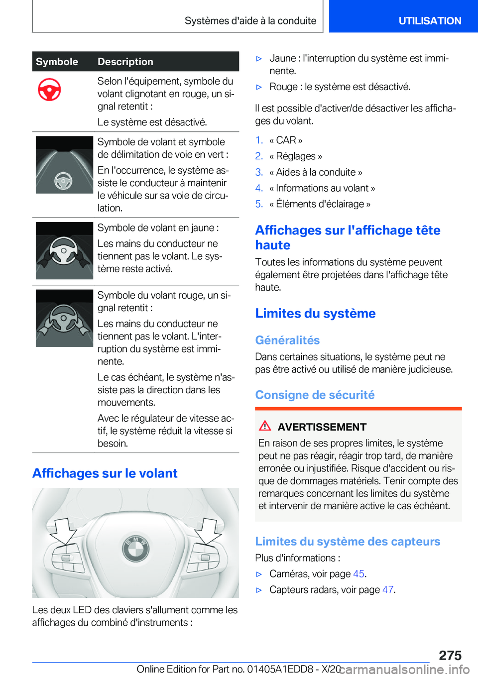 BMW 8 SERIES CONVERTIBLE 2021  Notices Demploi (in French) �S�y�m�b�o�l�e�D�e�s�c�r�i�p�t�i�o�n�S�e�l�o�n��l�'�é�q�u�i�p�e�m�e�n�t�,��s�y�m�b�o�l�e��d�u
�v�o�l�a�n�t��c�l�i�g�n�o�t�a�n�t��e�n��r�o�u�g�e�,��u�n��s�ij
�g�n�a�l��r�e�t�e�n�t�i�t��