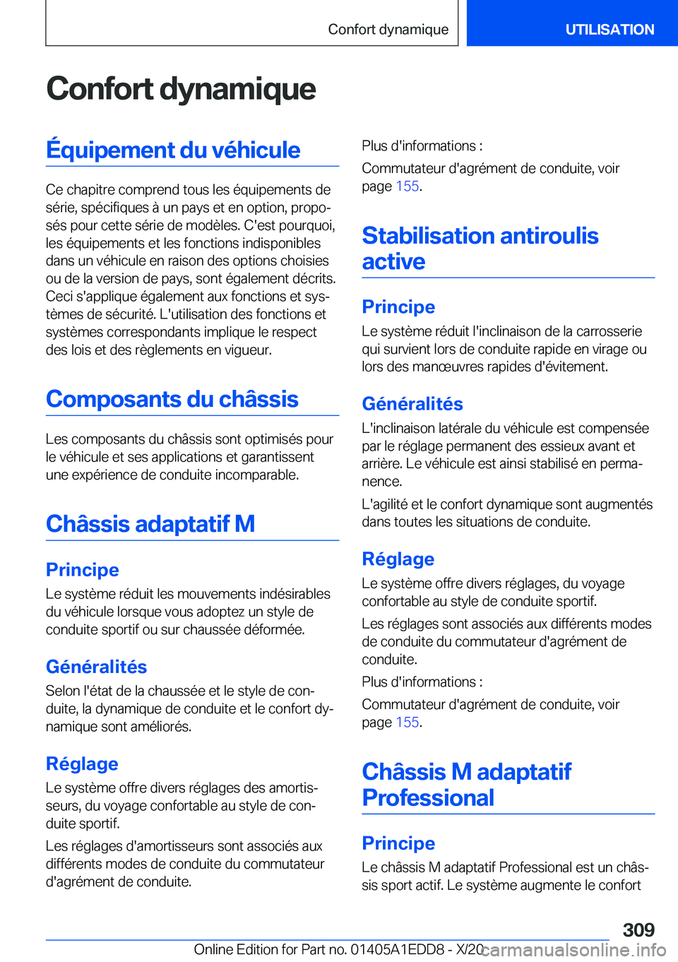 BMW 8 SERIES CONVERTIBLE 2021  Notices Demploi (in French) �C�o�n�f�o�r�t��d�y�n�a�m�i�q�u�e�