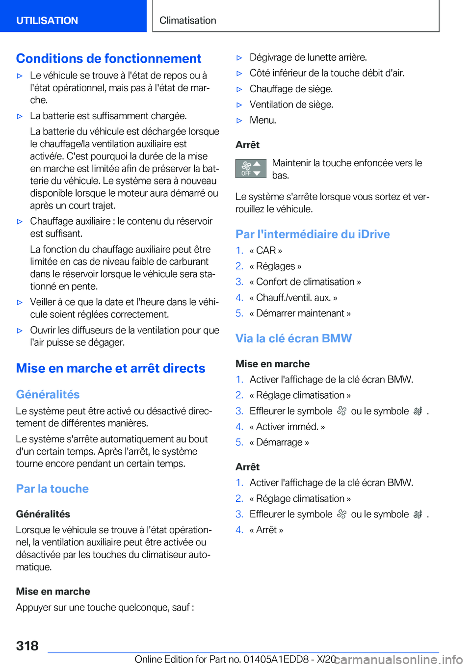 BMW 8 SERIES CONVERTIBLE 2021  Notices Demploi (in French) �C�o�n�d�i�t�i�o�n�s��d�e��f�o�n�c�t�i�o�n�n�e�m�e�n�t'x�L�e��v�é�h�i�c�u�l�e��s�e��t�r�o�u�v�e��