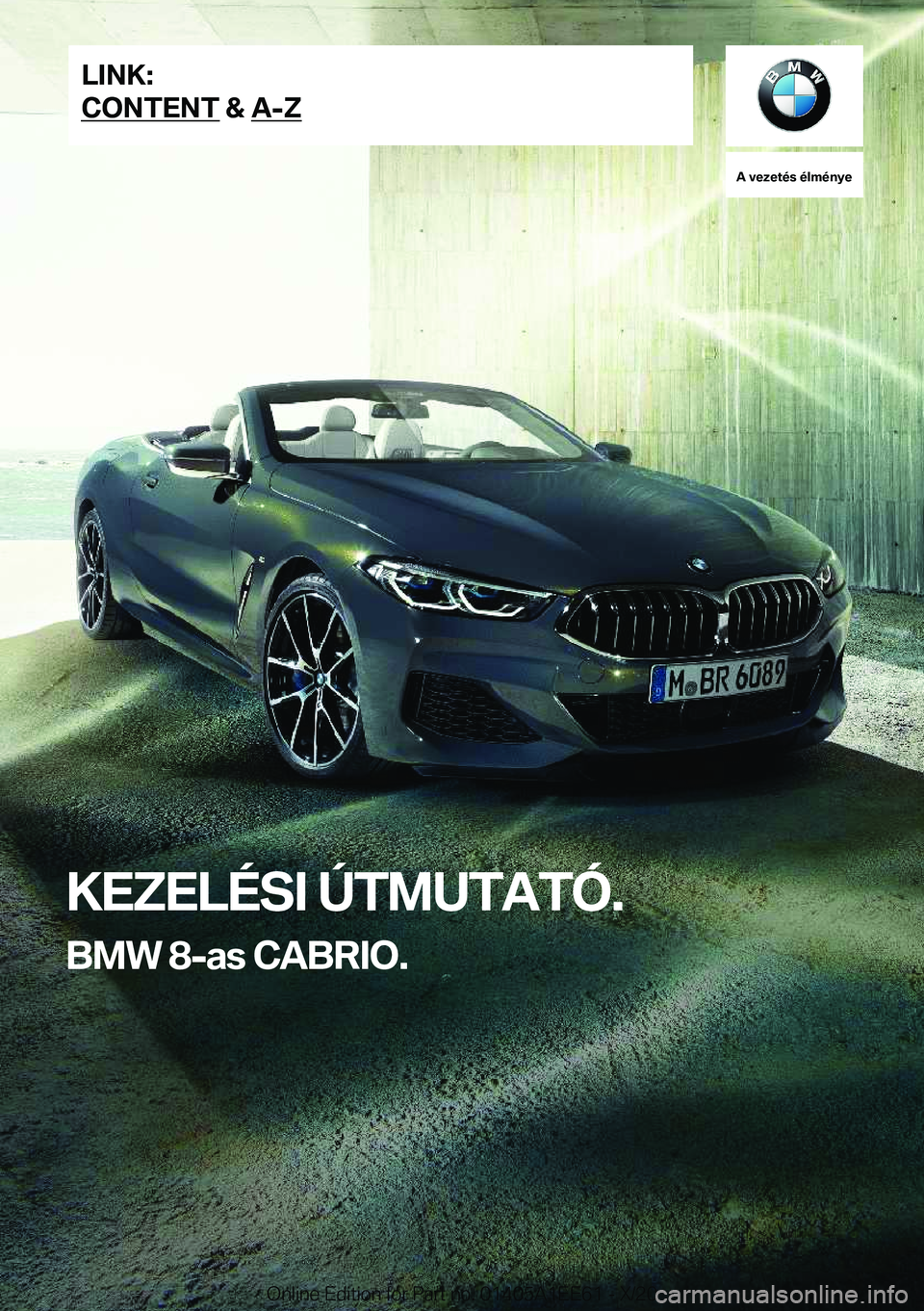 BMW 8 SERIES CONVERTIBLE 2021  Kezelési útmutató (in Hungarian) �A��v�e�z�e�t�