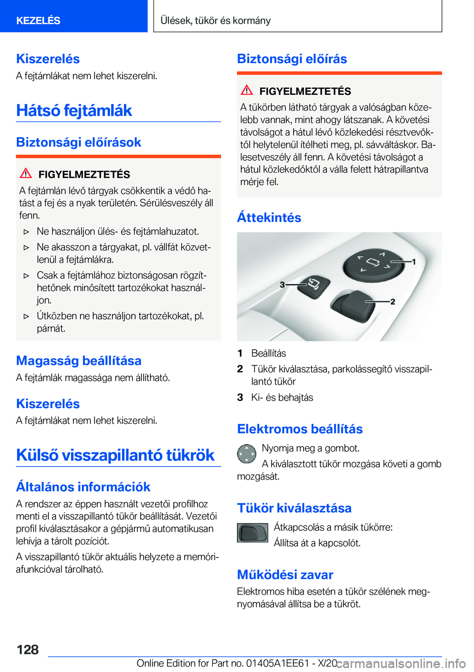BMW 8 SERIES CONVERTIBLE 2021  Kezelési útmutató (in Hungarian) �K�i�s�z�e�r�e�l�