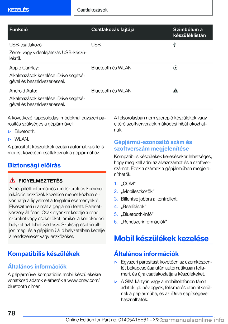 BMW 8 SERIES CONVERTIBLE 2021  Kezelési útmutató (in Hungarian) �F�u�n�k�c�i�