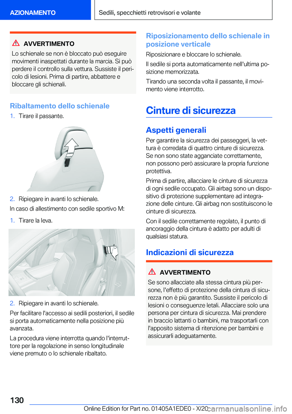 BMW 8 SERIES CONVERTIBLE 2021  Libretti Di Uso E manutenzione (in Italian) �A�V�V�E�R�T�I�M�E�N�T�O
�L�o��s�c�h�i�e�n�a�l�e��s�e��n�o�n��è��b�l�o�c�c�a�t�o��p�u�
