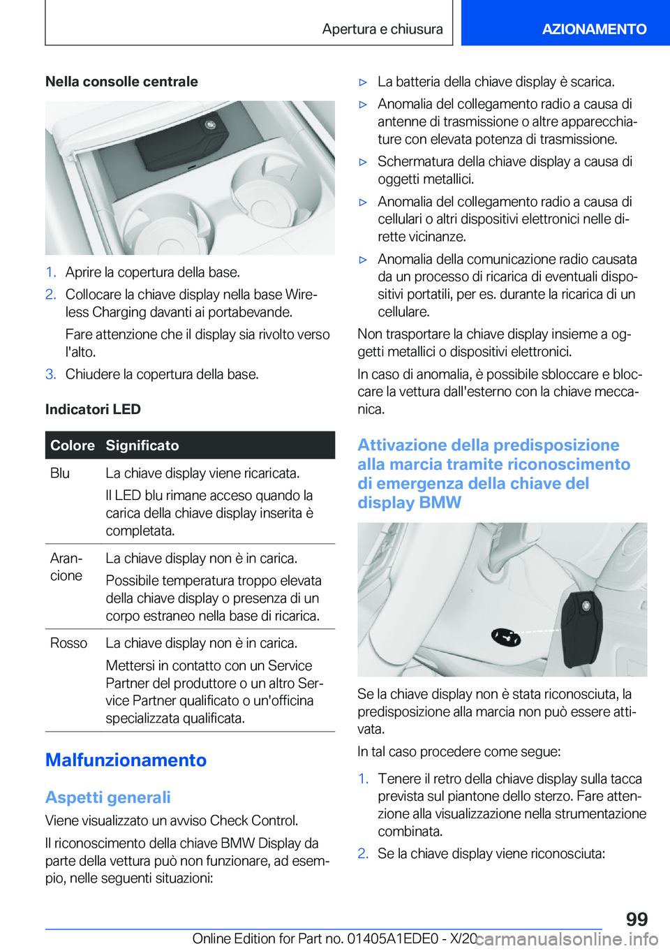 BMW 8 SERIES CONVERTIBLE 2021  Libretti Di Uso E manutenzione (in Italian) �N�e�l�l�a��c�o�n�s�o�l�l�e��c�e�n�t�r�a�l�e�1�.�A�p�r�i�r�e��l�a��c�o�p�e�r�t�u�r�a��d�e�l�l�a��b�a�s�e�.�2�.�C�o�l�l�o�c�a�r�e��l�a��c�h�i�a�v�e��d�i�s�p�l�a�y��n�e�l�l�a��b�a�s�e��W�i�r