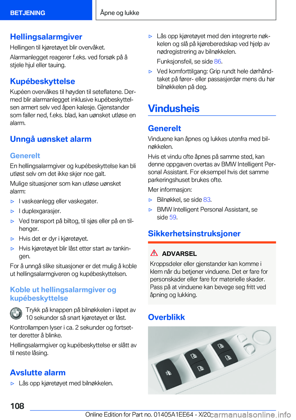 BMW 8 SERIES CONVERTIBLE 2021  InstruksjonsbØker (in Norwegian) �H�e�l�l�i�n�g�s�a�l�a�r�m�g�i�v�e�r
�H�e�l�l�i�n�g�e�n��t�i�l��k�j�