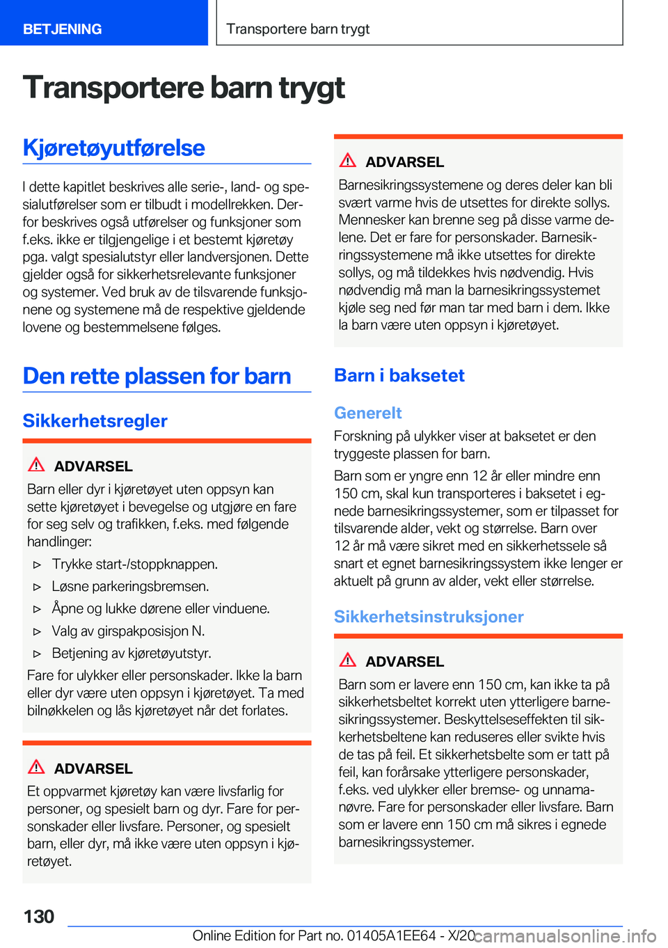 BMW 8 SERIES CONVERTIBLE 2021  InstruksjonsbØker (in Norwegian) �T�r�a�n�s�p�o�r�t�e�r�e��b�a�r�n��t�r�y�g�t�K�j�
