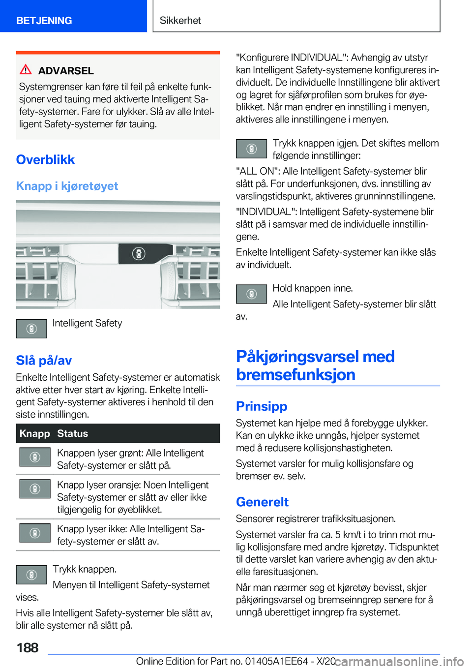 BMW 8 SERIES CONVERTIBLE 2021  InstruksjonsbØker (in Norwegian) �A�D�V�A�R�S�E�L
�S�y�s�t�e�m�g�r�e�n�s�e�r��k�a�n��f�