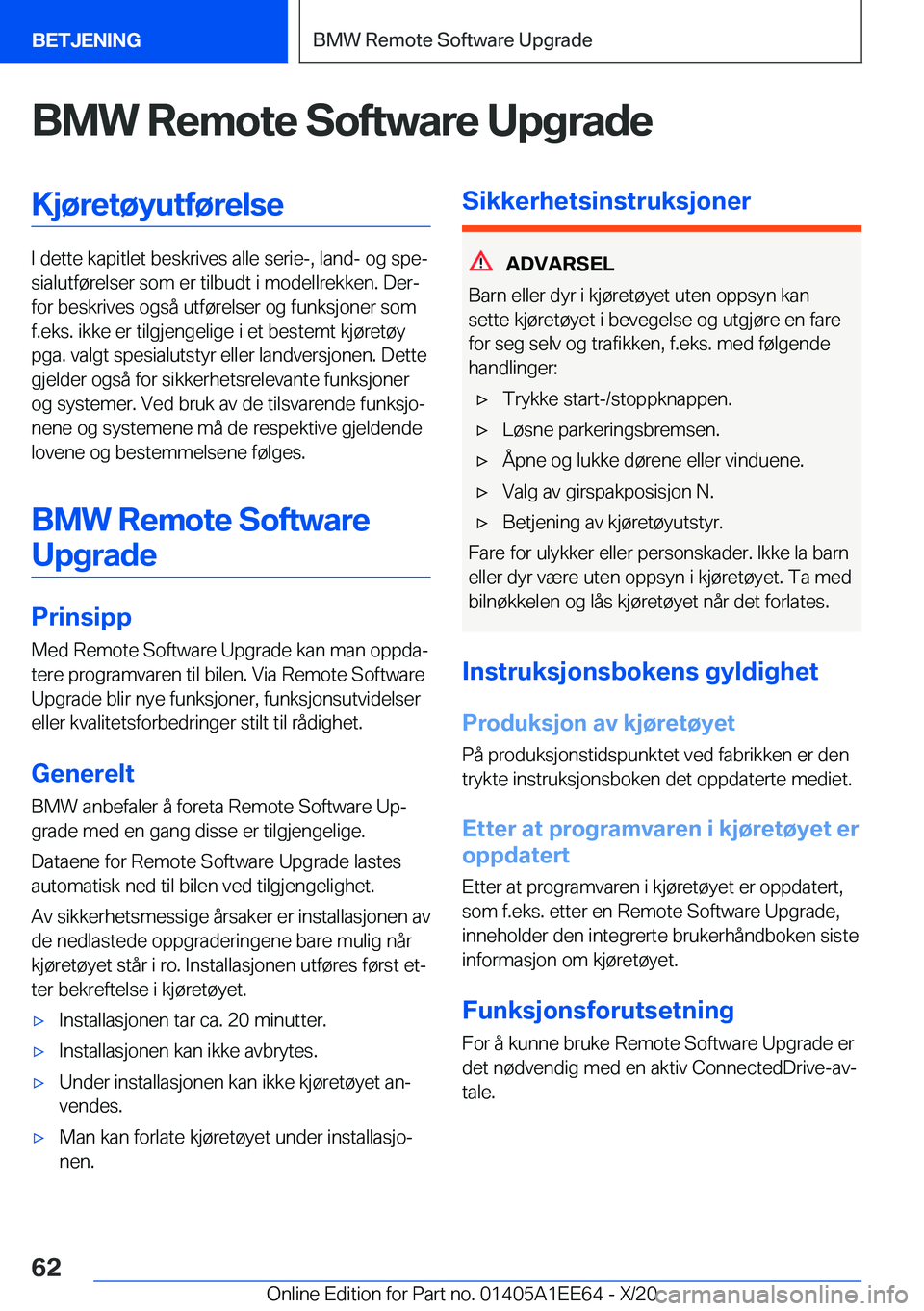 BMW 8 SERIES CONVERTIBLE 2021  InstruksjonsbØker (in Norwegian) �B�M�W��R�e�m�o�t�e��S�o�f�t�w�a�r�e��U�p�g�r�a�d�e�K�j�