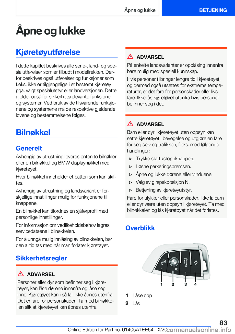 BMW 8 SERIES CONVERTIBLE 2021  InstruksjonsbØker (in Norwegian) �
