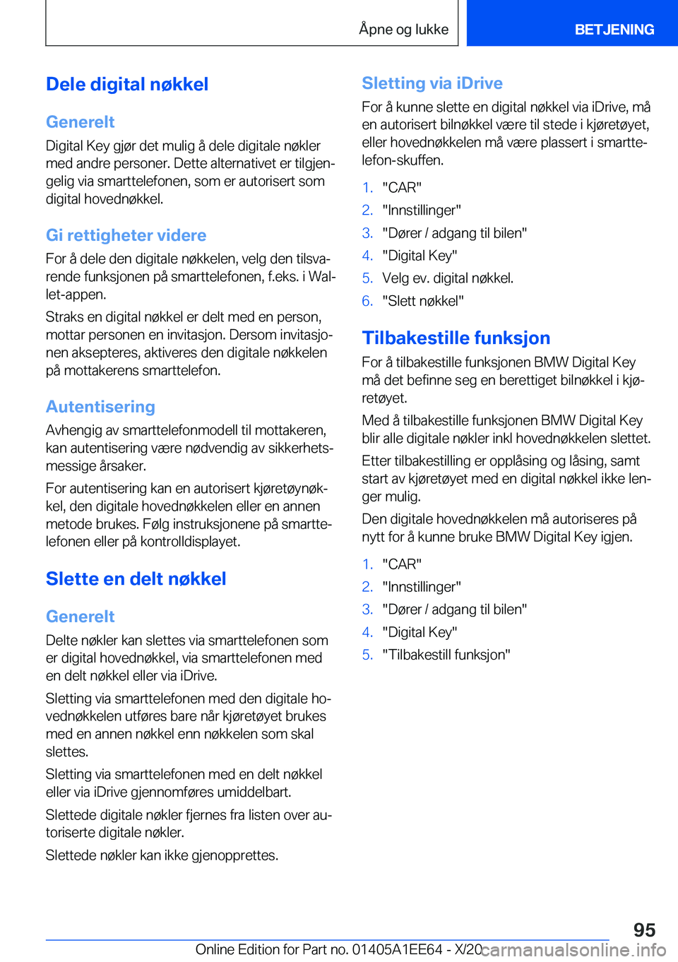 BMW 8 SERIES CONVERTIBLE 2021  InstruksjonsbØker (in Norwegian) �D�e�l�e��d�i�g�i�t�a�l��n�