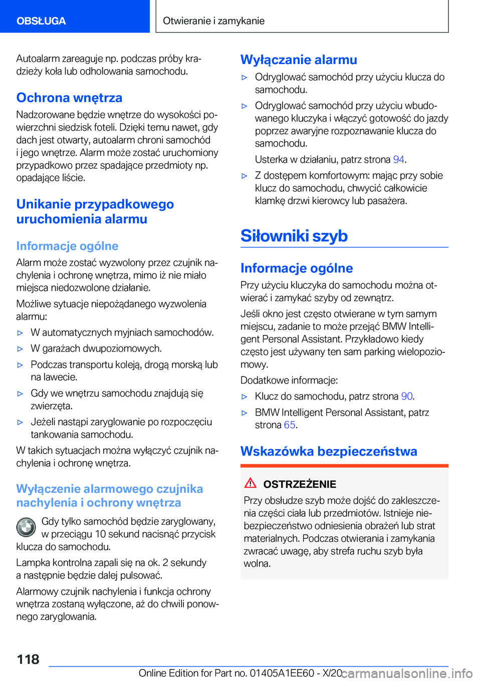 BMW 8 SERIES CONVERTIBLE 2021  Instrukcja obsługi (in Polish) �A�u�t�o�a�l�a�r�m��z�a�r�e�a�g�u�j�e��n�p�.��p�o�d�c�z�a�s��p�r�