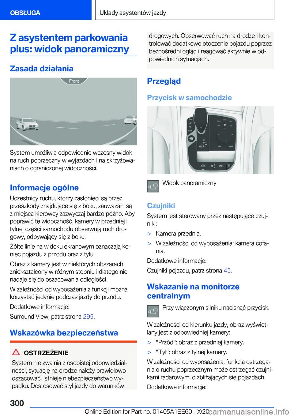 BMW 8 SERIES CONVERTIBLE 2021  Instrukcja obsługi (in Polish) �Z��a�s�y�s�t�e�n�t�e�m��p�a�r�k�o�w�a�n�i�a�p�l�u�s�:��w�i�d�o�k��p�a�n�o�r�a�m�i�c�z�n�y
�Z�a�s�a�d�a��d�z�i�a�ł�a�n�i�a
�S�y�s�t�e�m��u�m�o9�l�i�w�i�a��o�d�p�o�w�i�e�d�n�i�o��w�c�z�e�s�n�