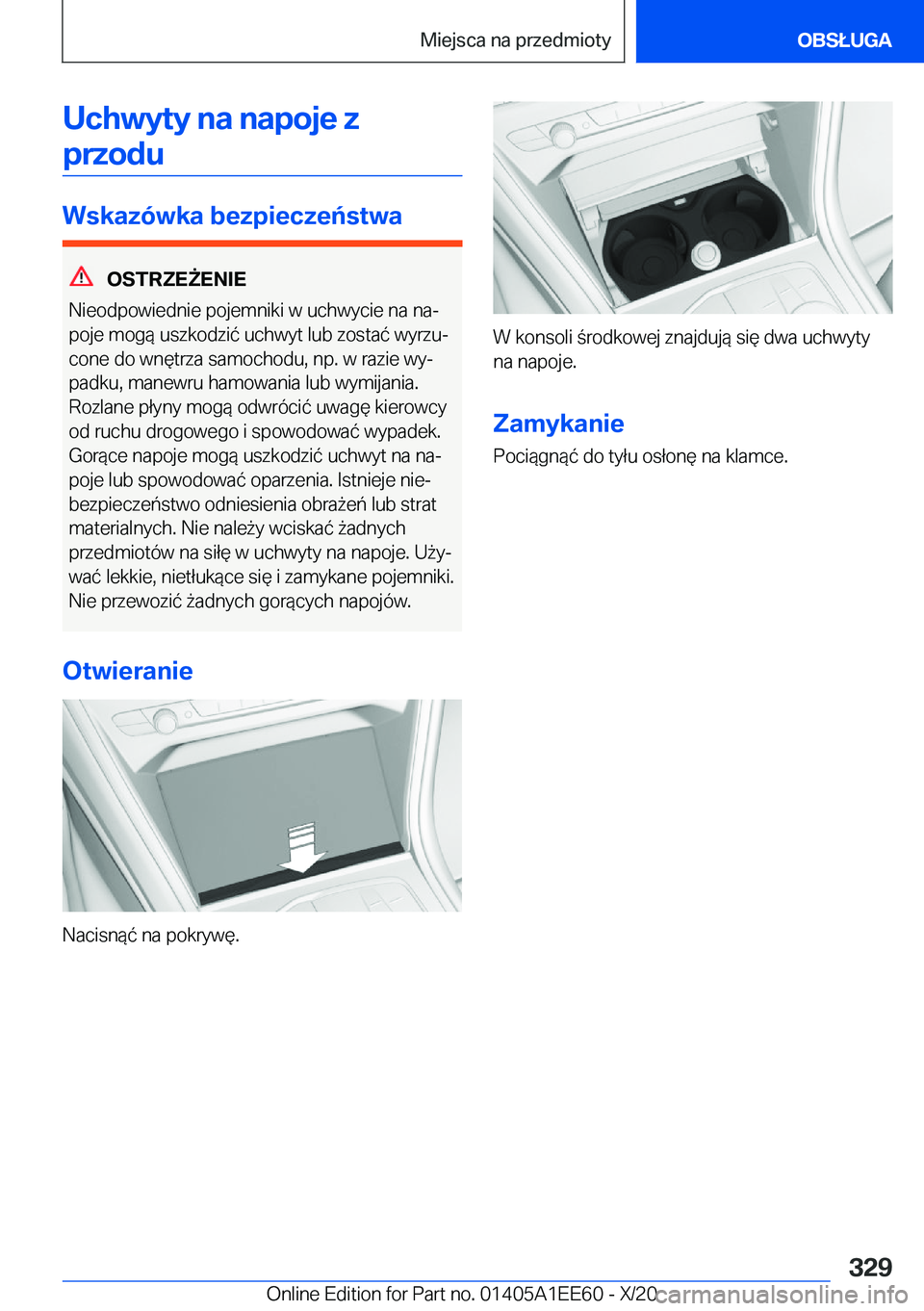 BMW 8 SERIES CONVERTIBLE 2021  Instrukcja obsługi (in Polish) �U�c�h�w�y�t�y��n�a��n�a�p�o�j�e��z�p�r�z�o�d�u
�W�s�k�a�z�